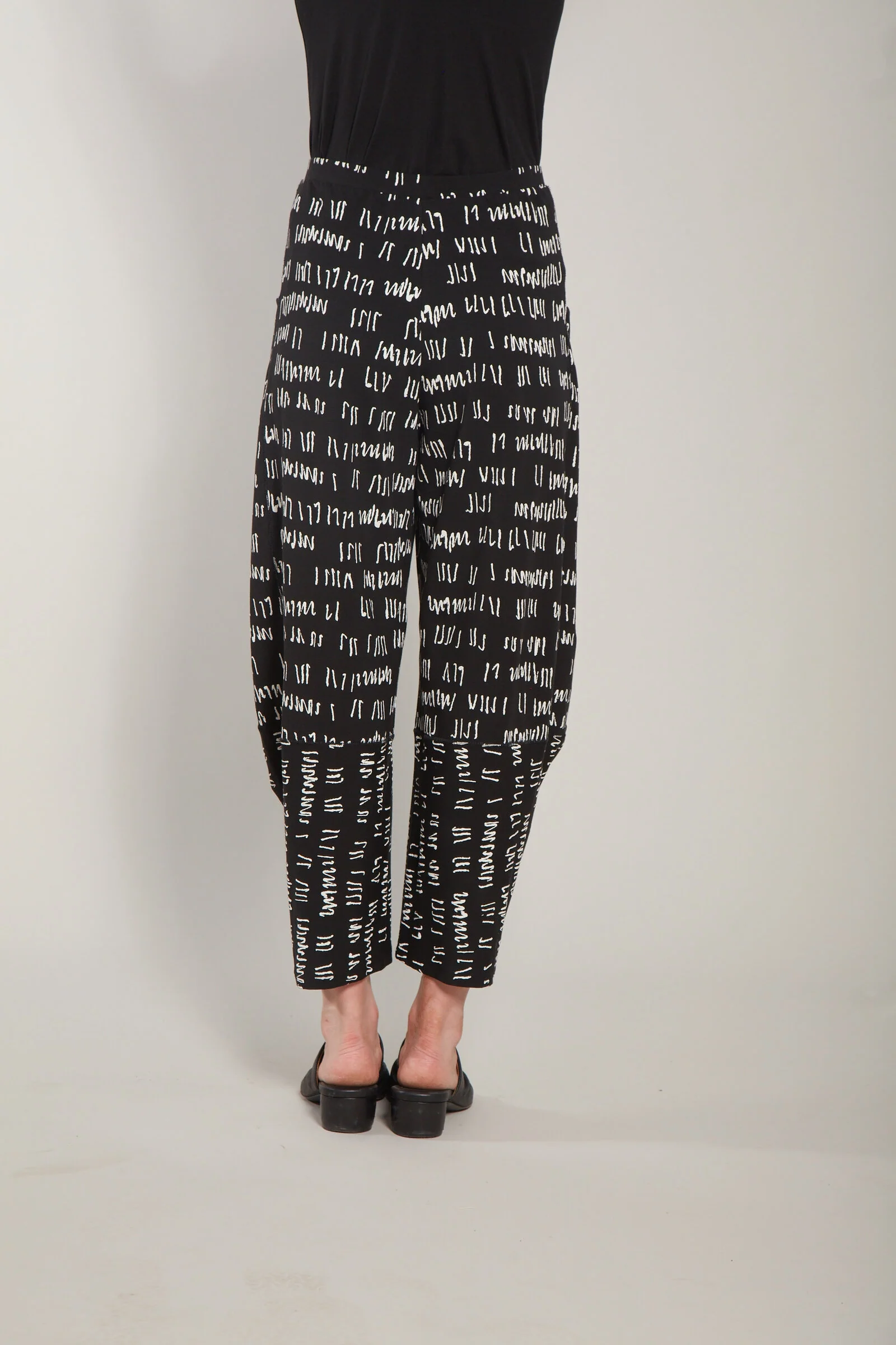 Cloche Pant - Black Script Print - Image 2
