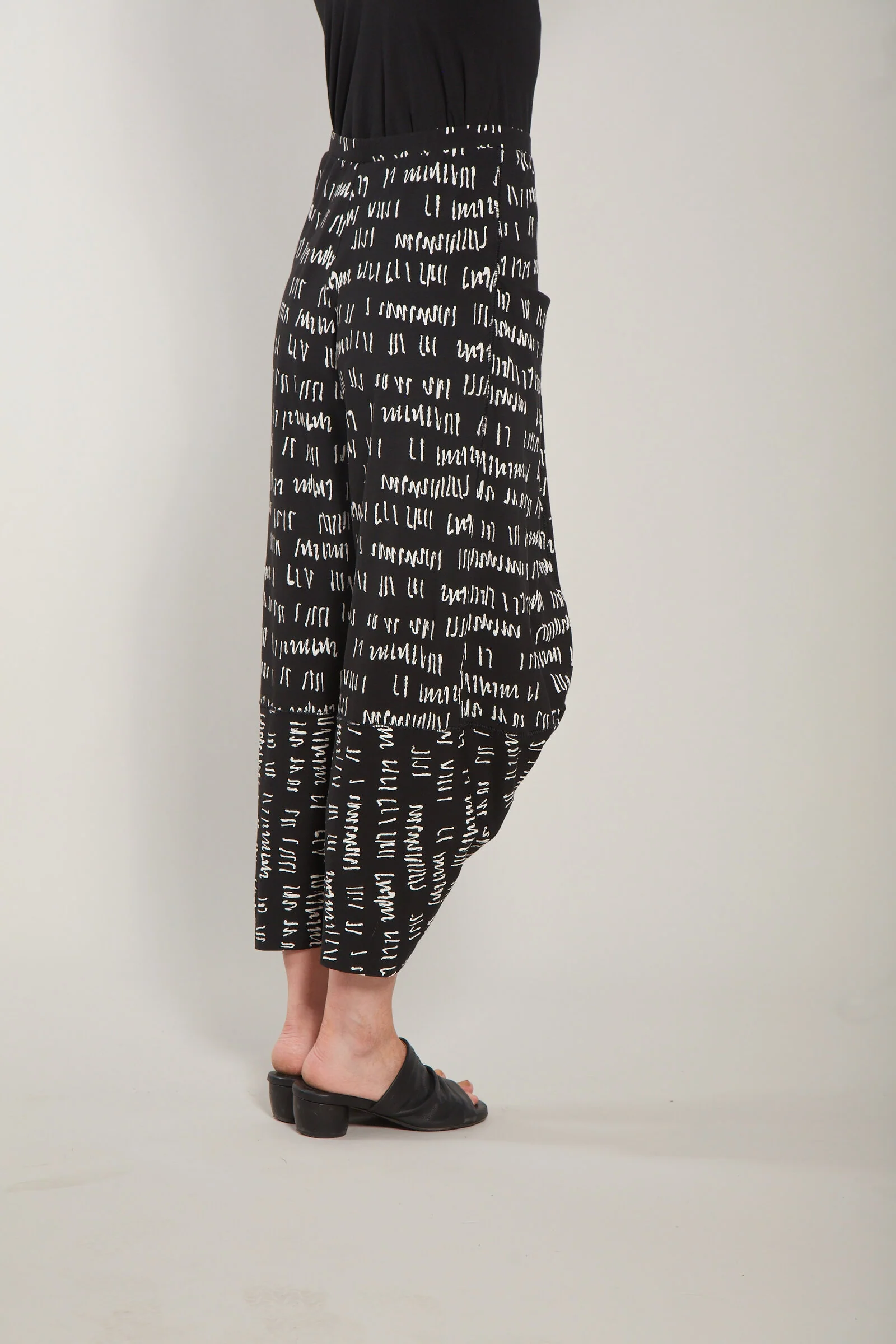 Cloche Pant - Black Script Print - Image 3