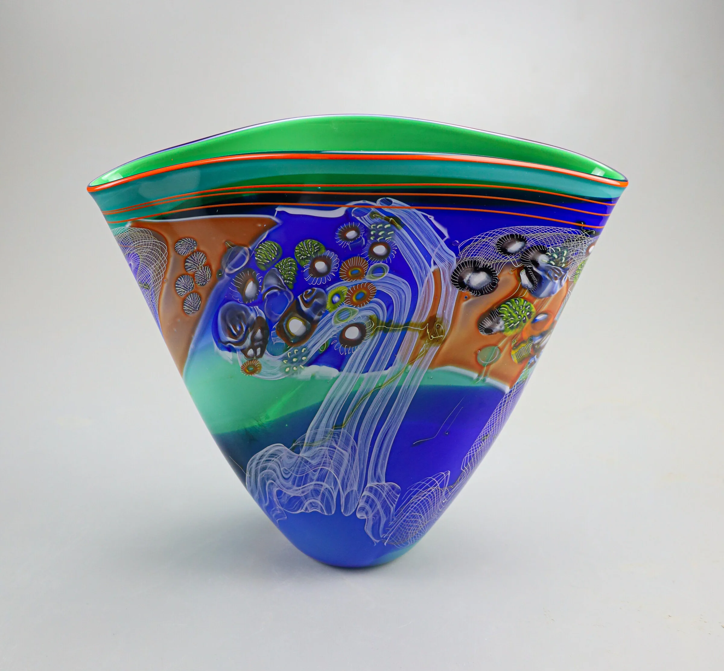 Color Field Vessel in Emerald Ocean - Medium