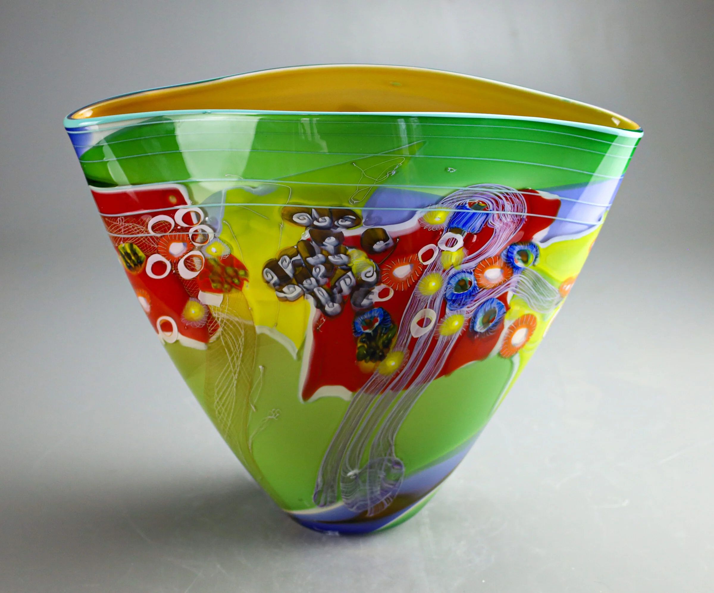 Color Field Vessel in Forest and Honey Yellow - Image 3