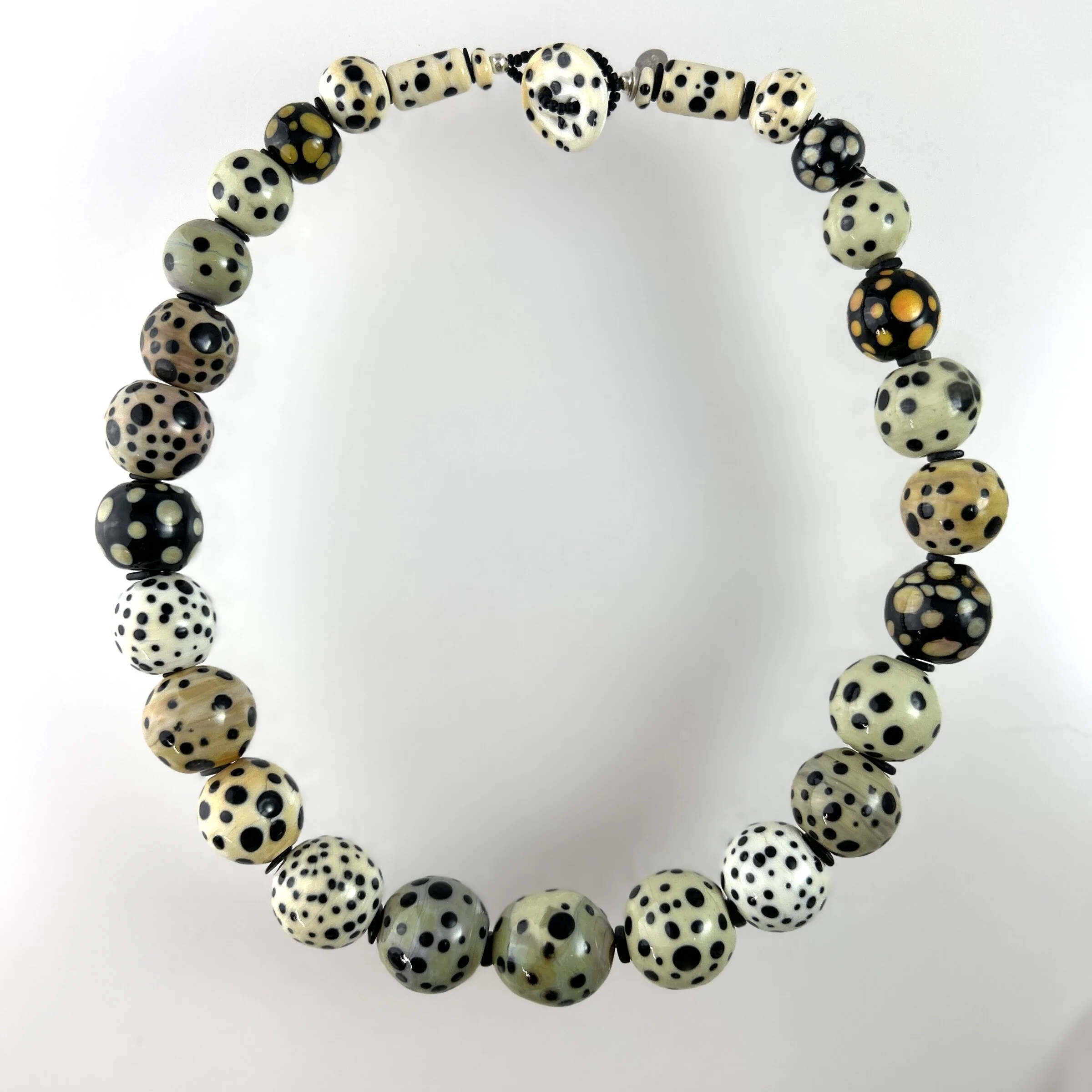 Creamy Dalmatian Bead Necklace - #5 Creamy Dalmatian Necklace
