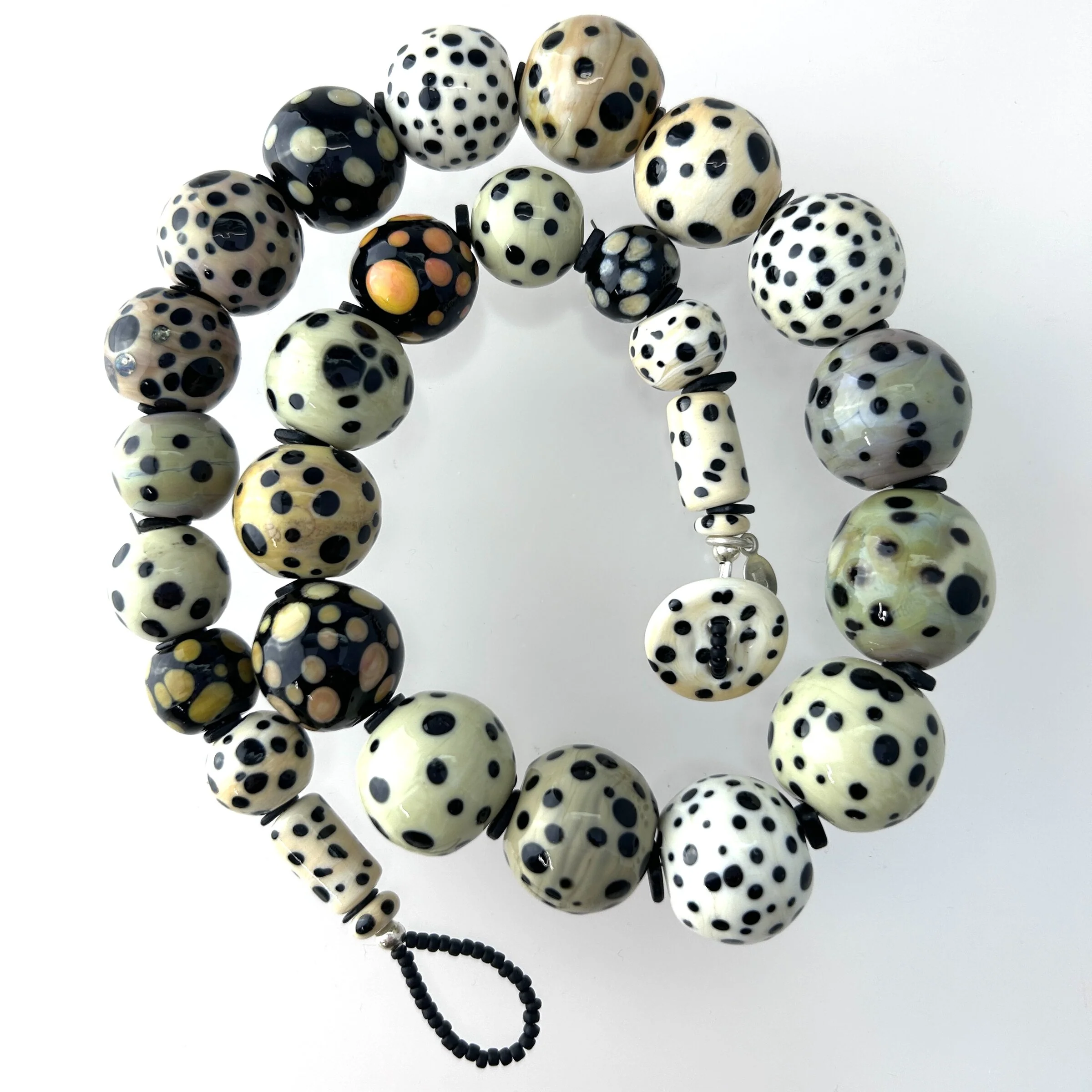 Creamy Dalmatian Bead Necklace - #5 Creamy Dalmatian Necklace - Image 2