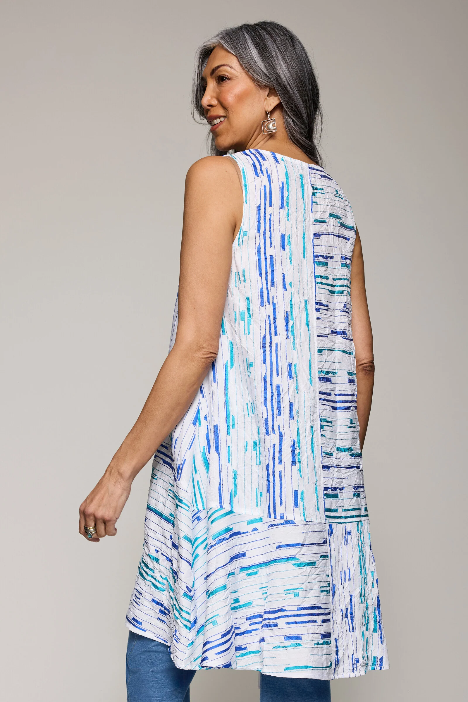 Crinkle Rory Tunic Dress - Aqua Code - Image 4