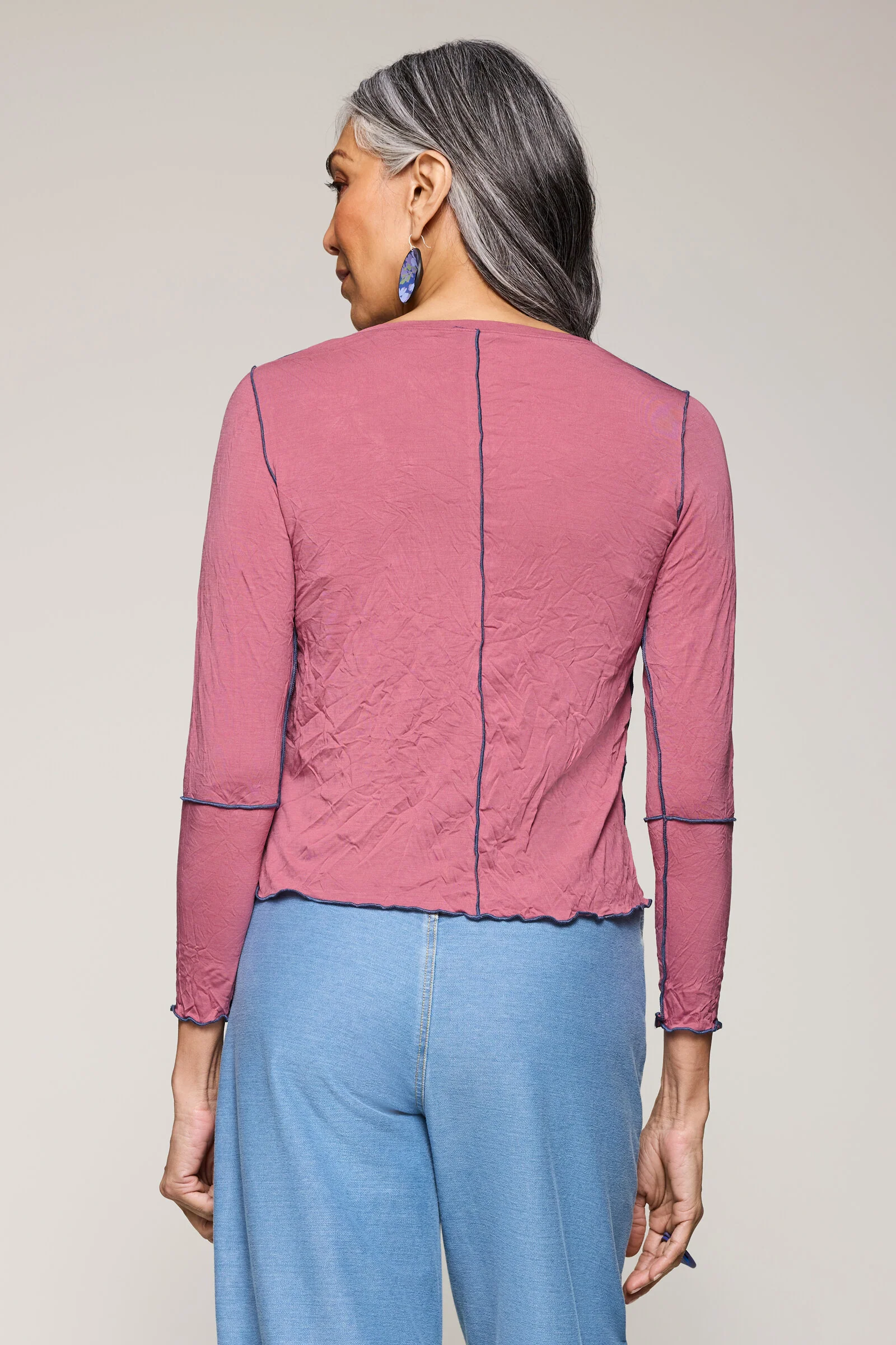 Crinkled Jersey Mosaic Top - Blush - Image 3