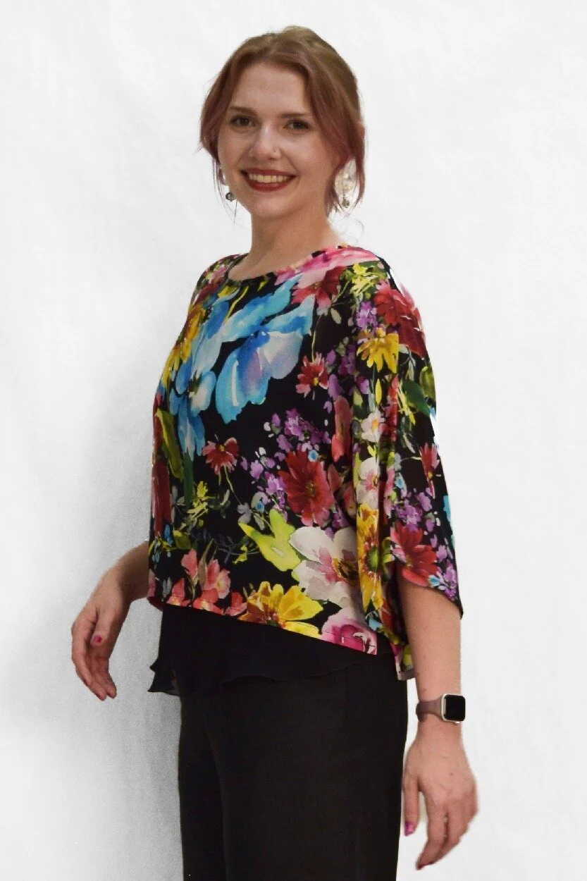Cropped Dolman Pullover - Evening Garden - Image 2