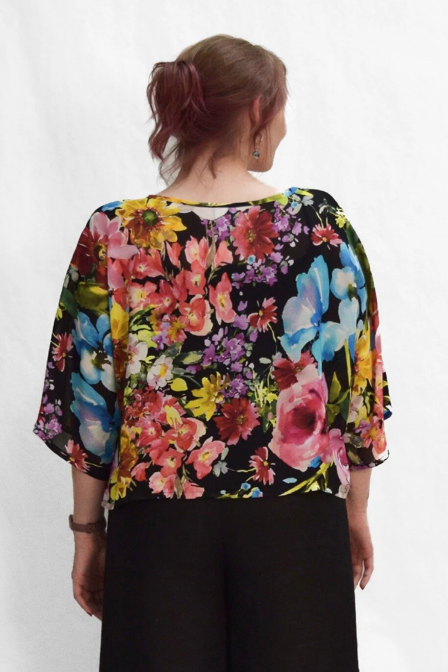 Cropped Dolman Pullover - Evening Garden - Image 3