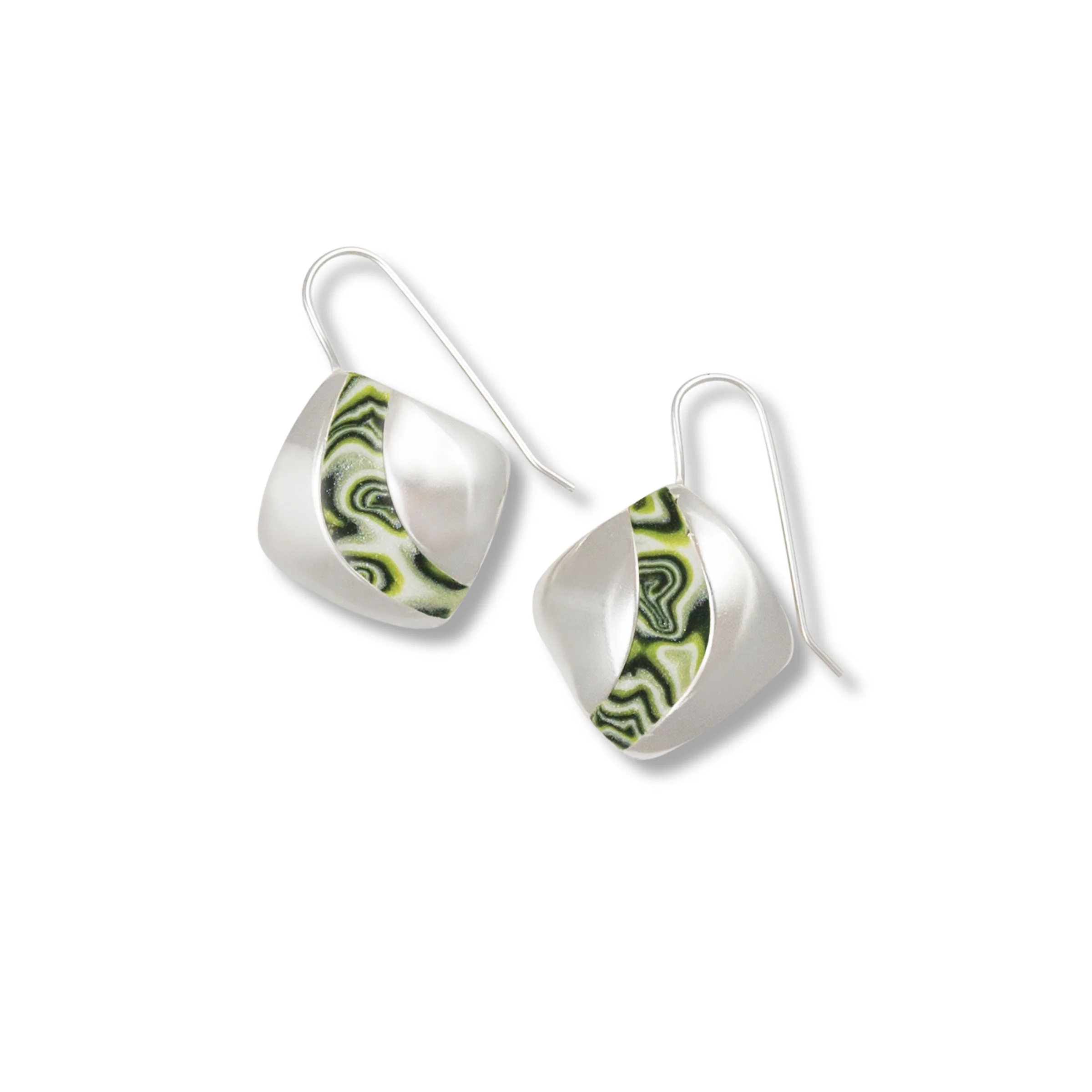 Curvy Diamond Dangle Earrings - Image 3