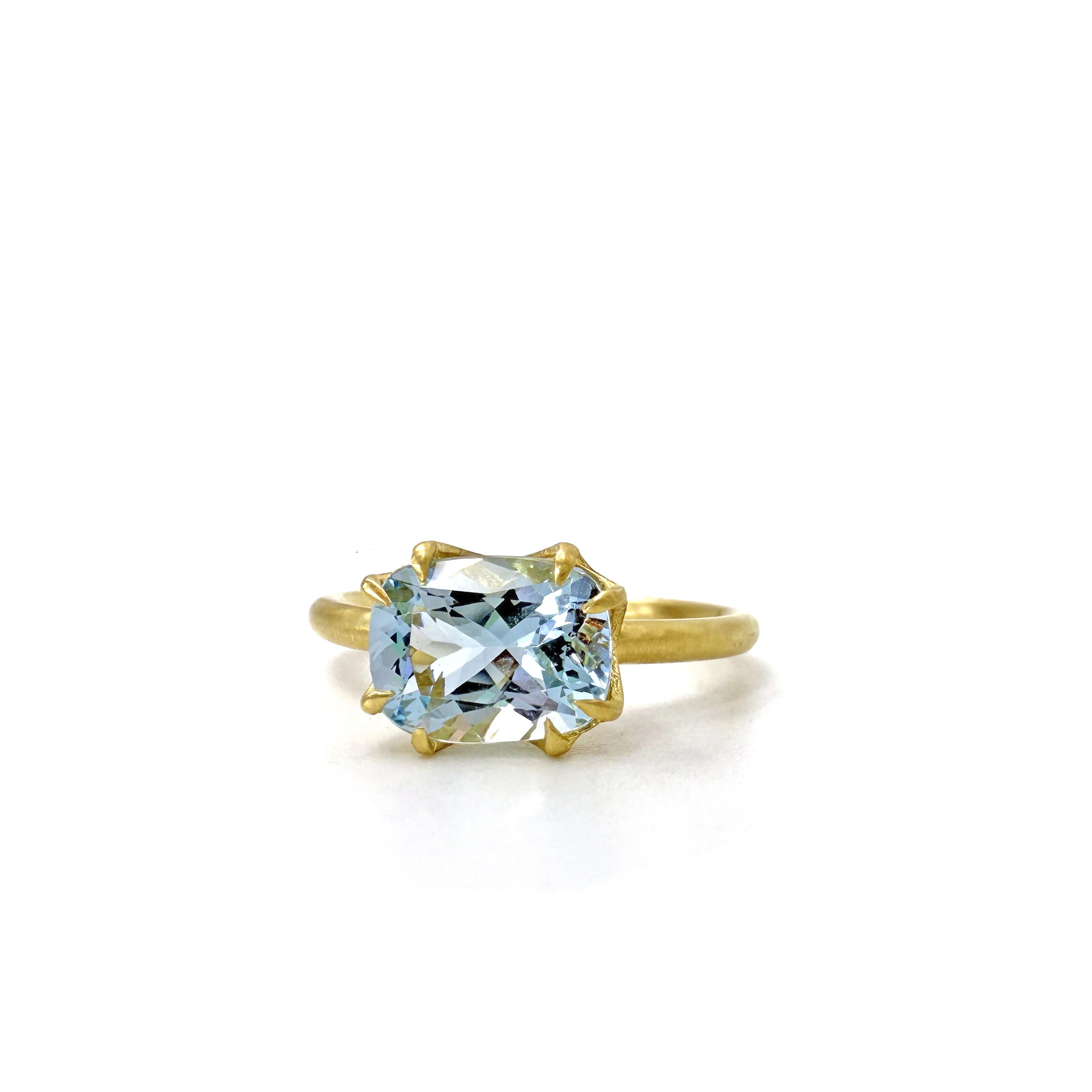 Cushion-Cut Aquamarine Aqueduct Ring II - Image 2
