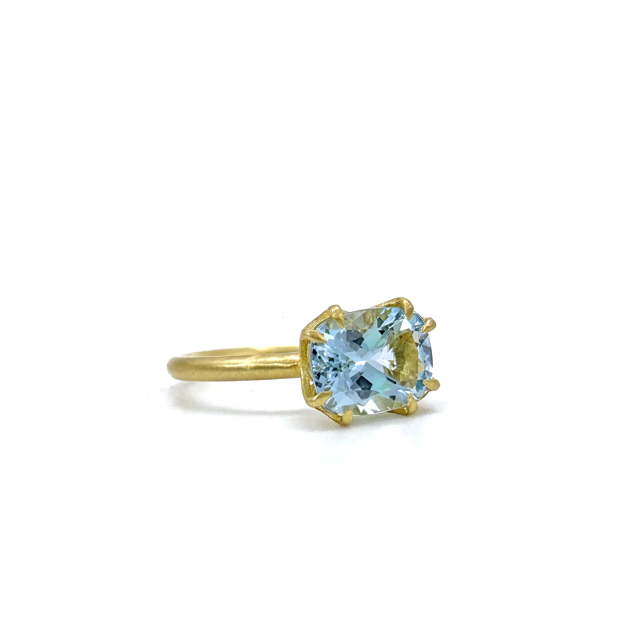 Cushion-Cut Aquamarine Aqueduct Ring II - Image 3