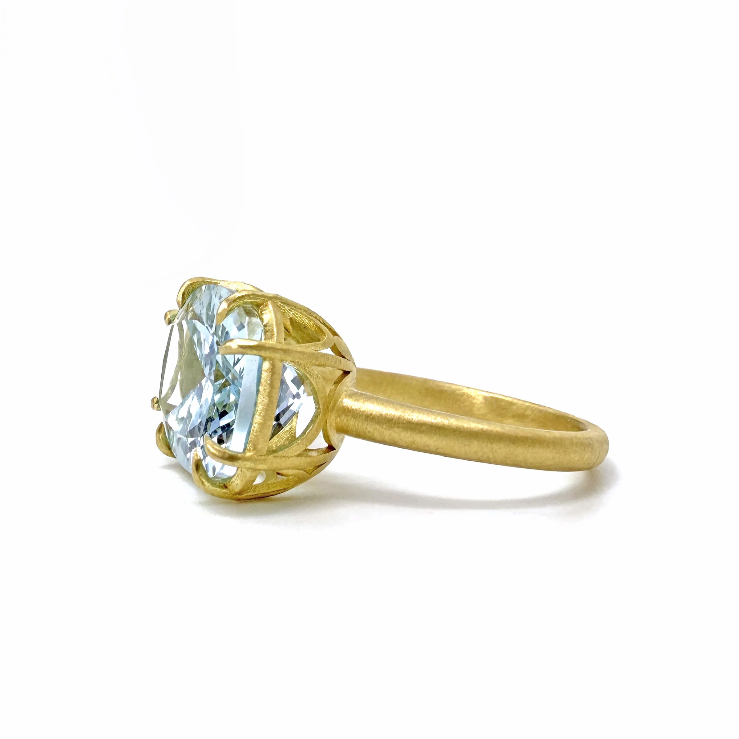 Cushion-Cut Aquamarine Aqueduct Ring - Image 3