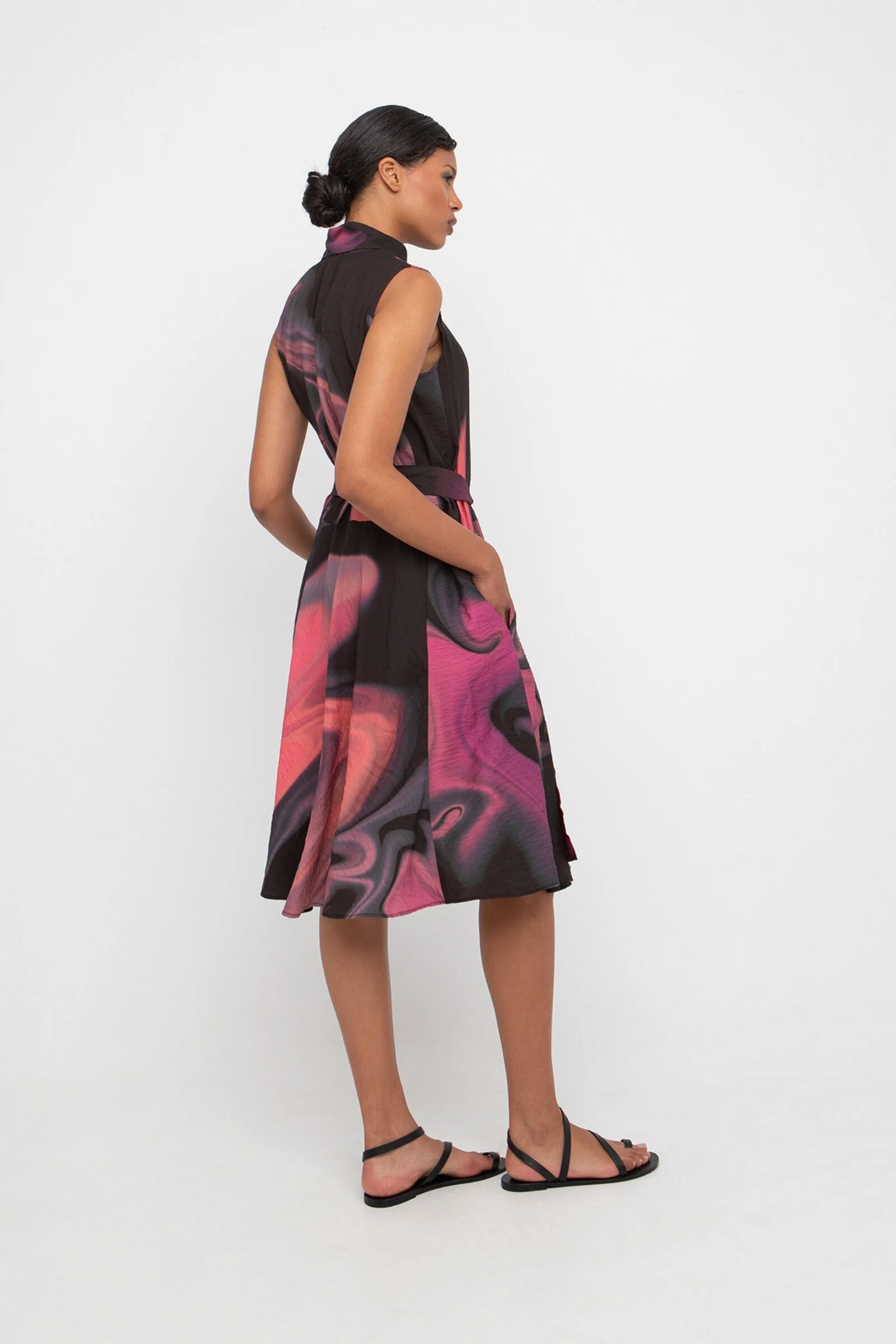 Daisy Shirtdress - Rose/Black Swirl - Image 2