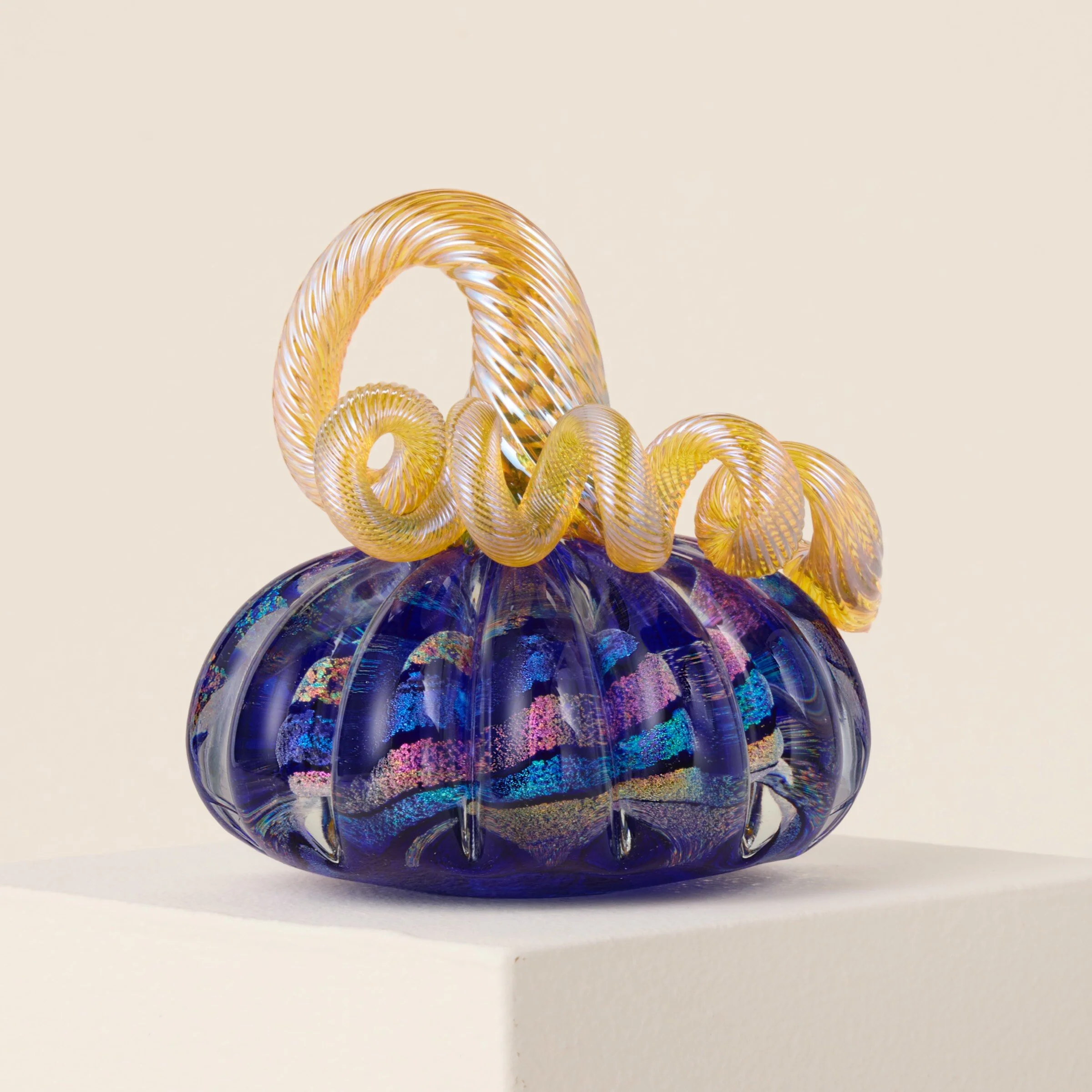 Dichroic Cast Pumpkin - Cobalt Blue