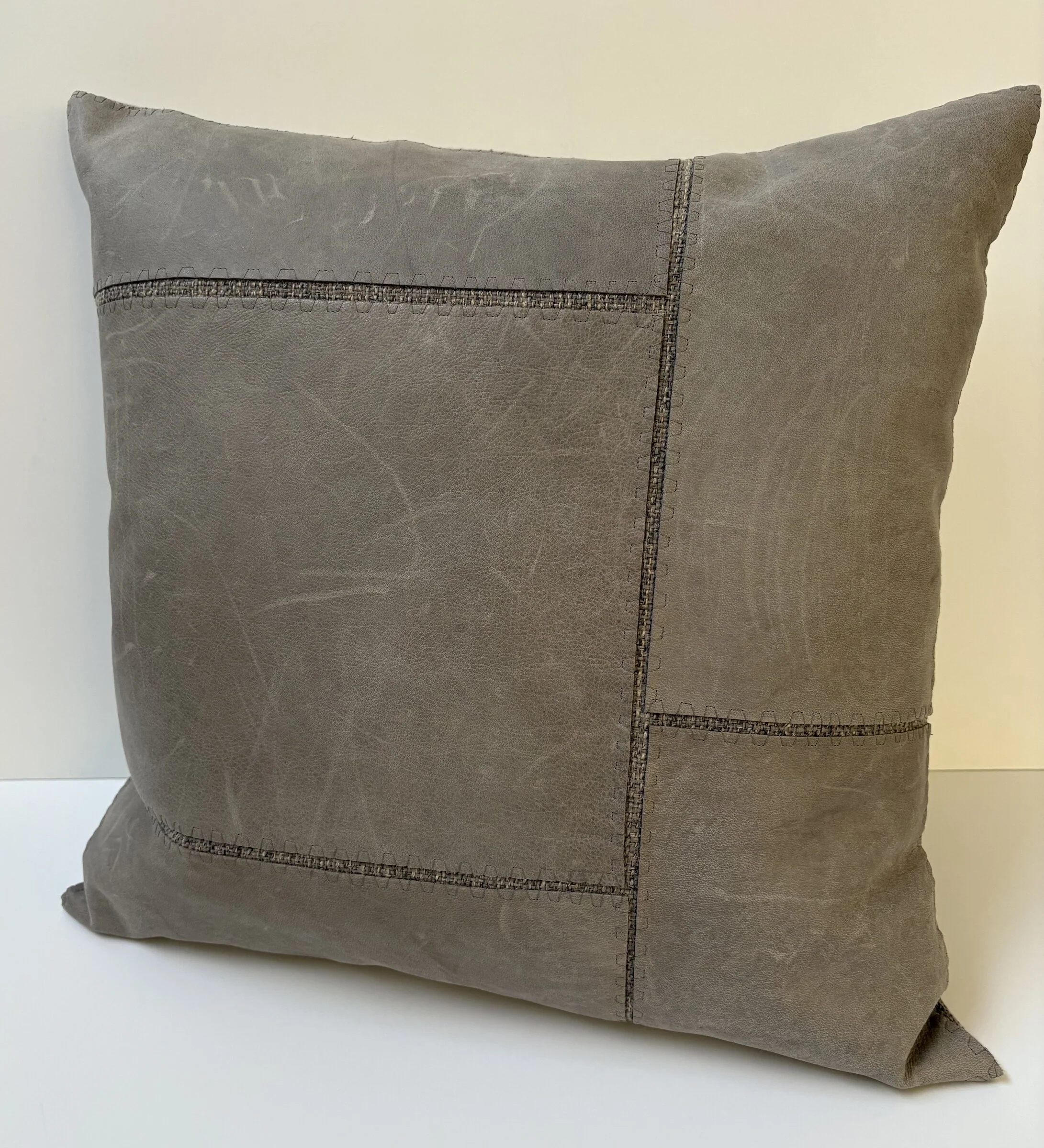 Distressed Leather Appliqued Grey Tiles #1 - Image 3