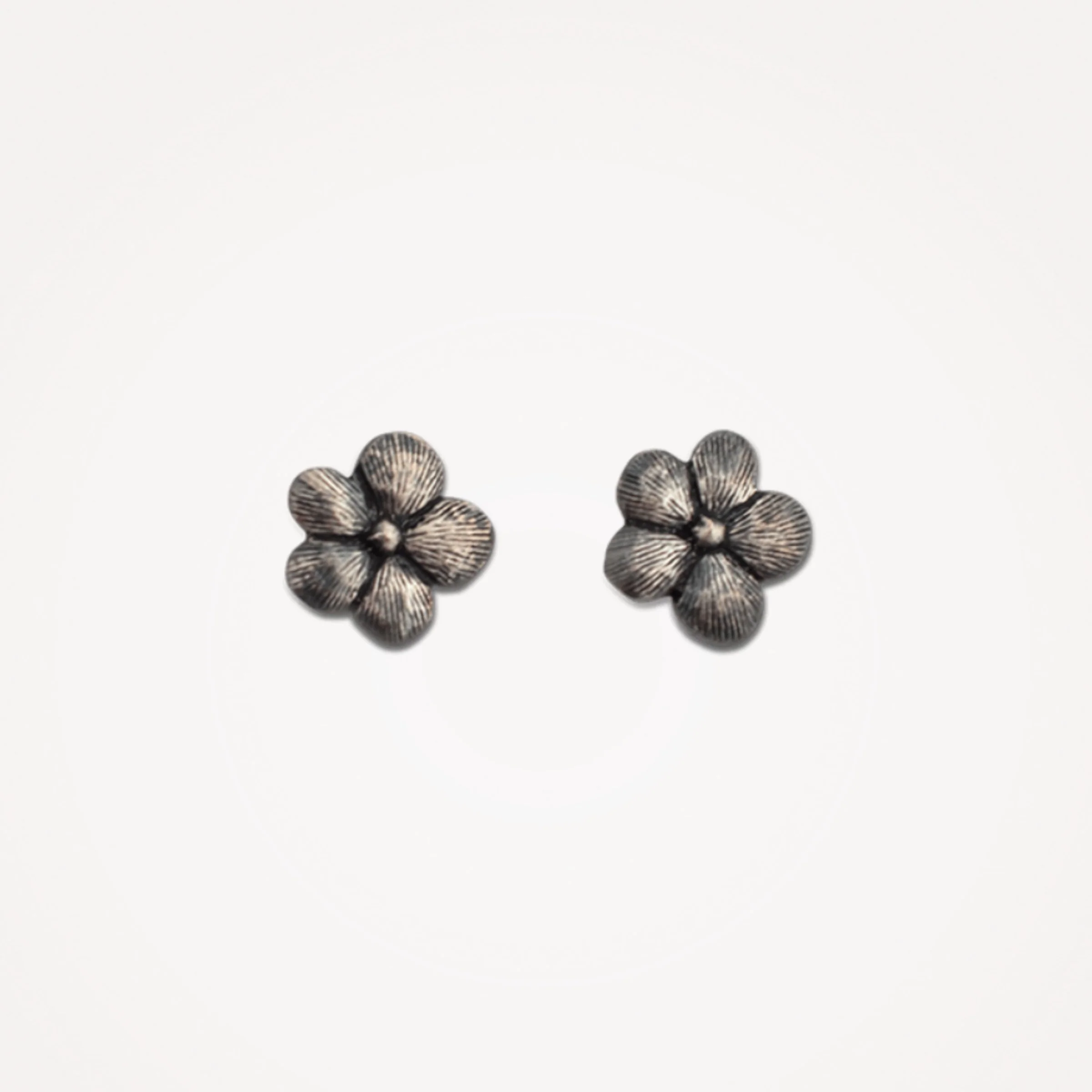 Dogwood Mini Stud Earring - Oxidized Silver