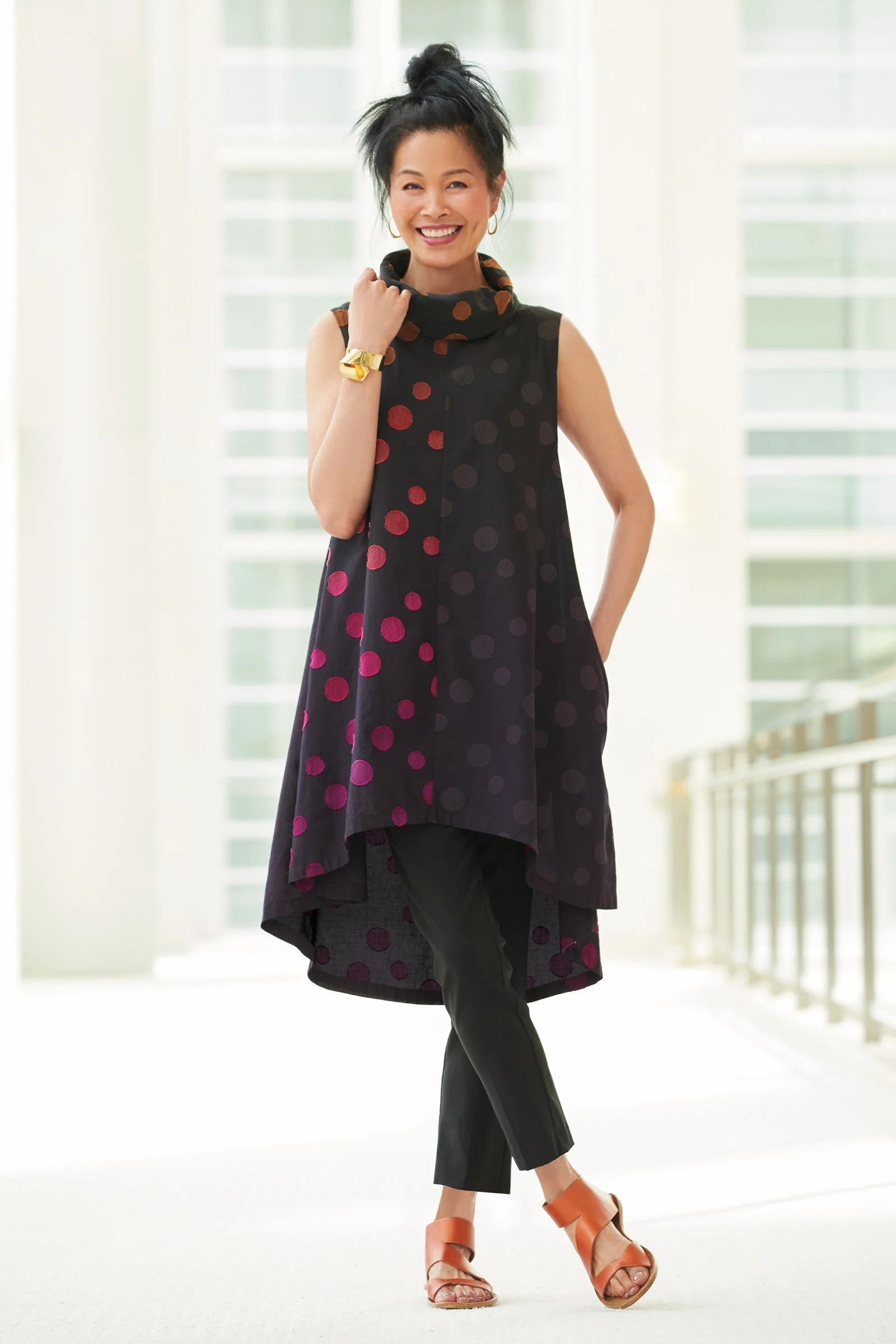 Dotted Sandi Tunic - Flame - Image 3