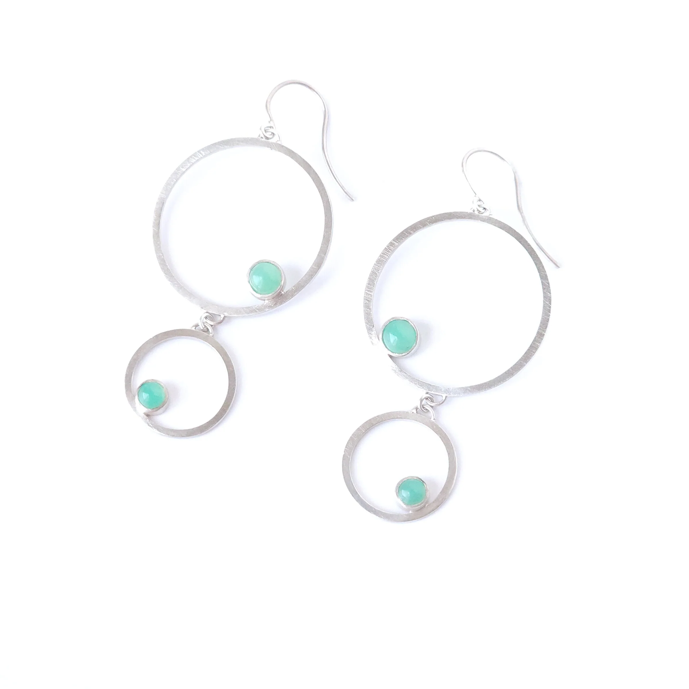 Double Circle Bubble Chrysoprase Earrings