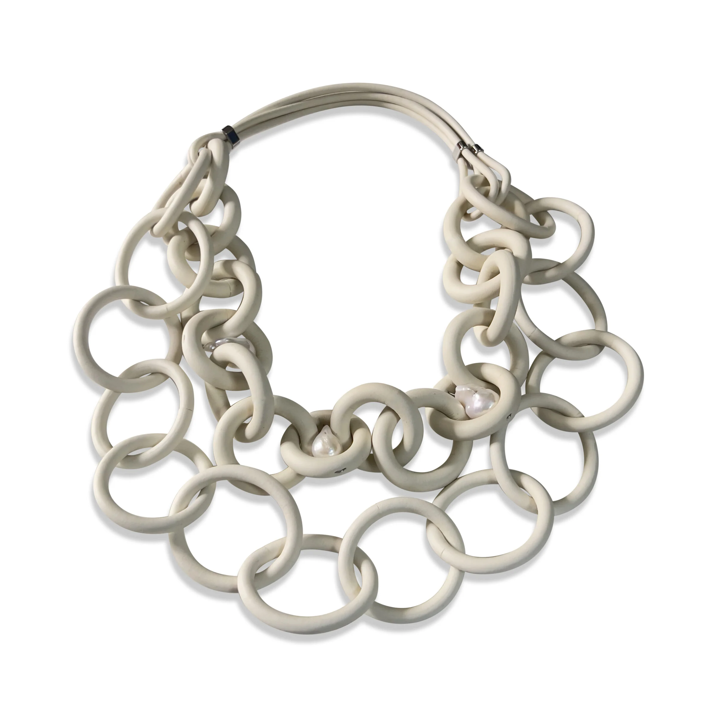 Double Strand Ivory Rubber Necklace