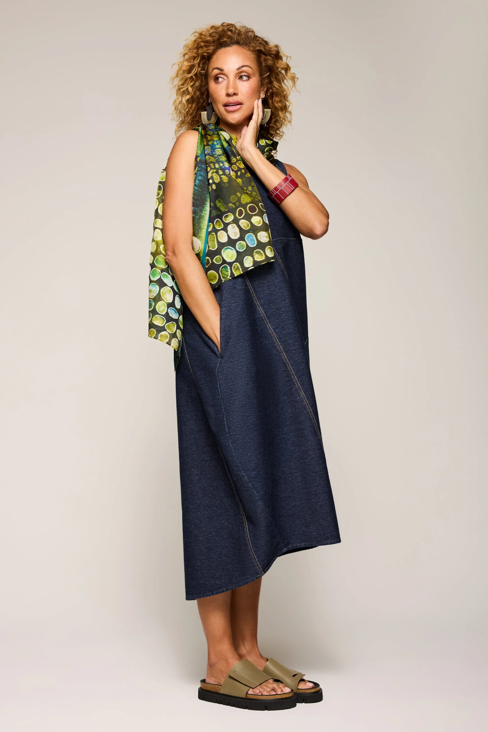 Dream Knit Denim Gigi Dress - Dark Wash - Image 4