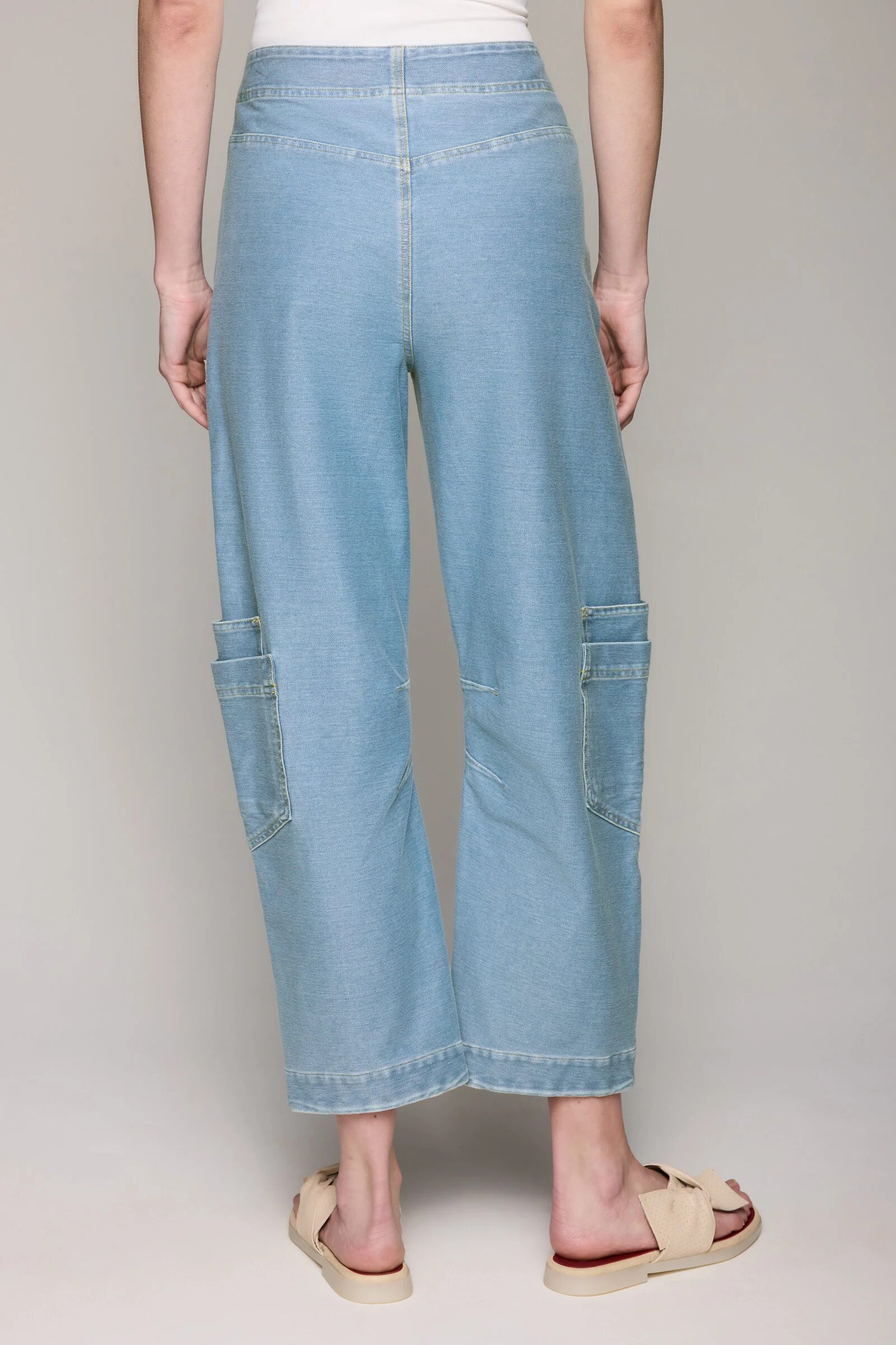 Dream Knit Denim Quentin Barrel Leg - Pale Wash - Image 3