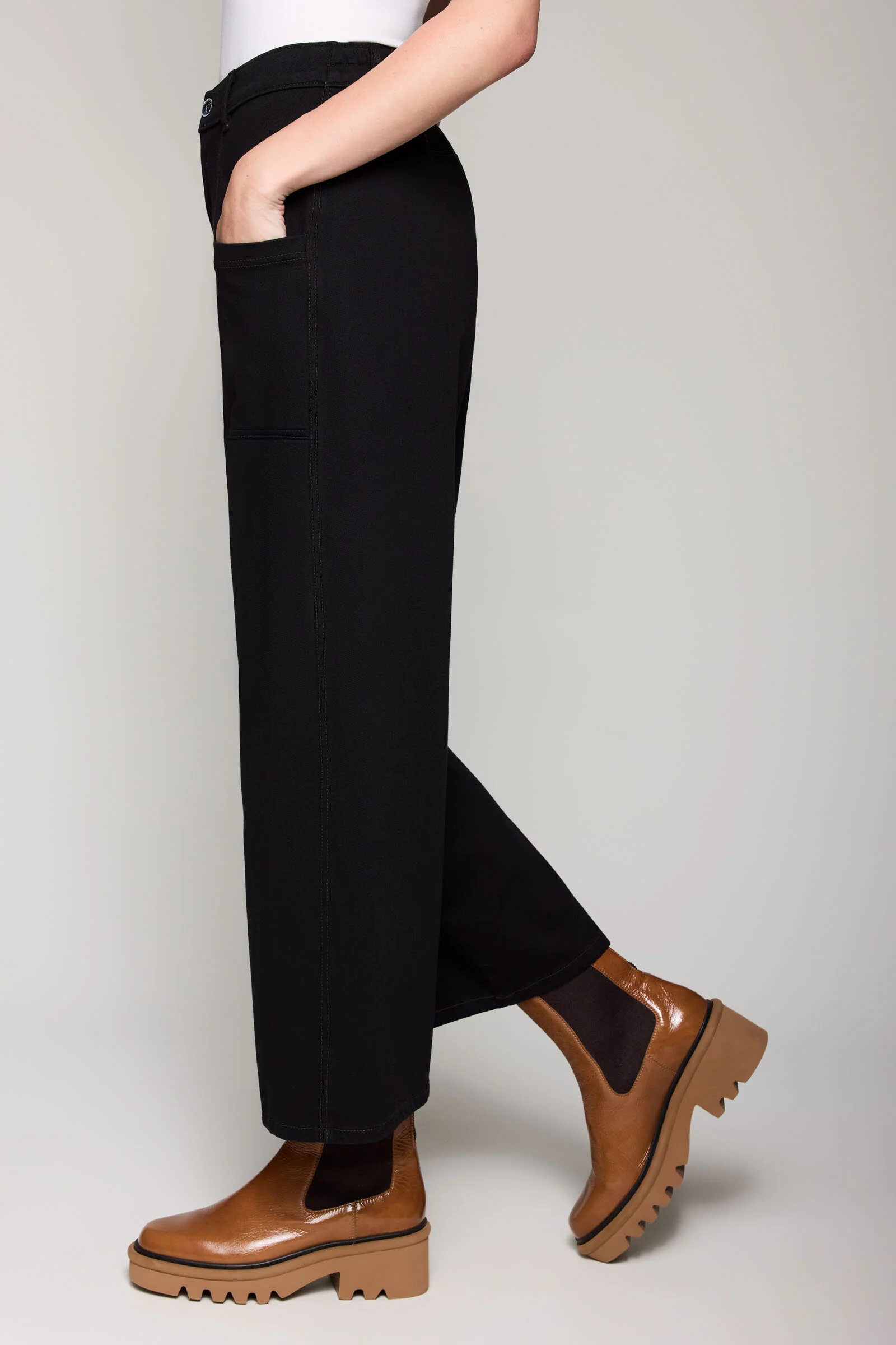 Dream Knit Denim Utility Pant - Black - Image 3