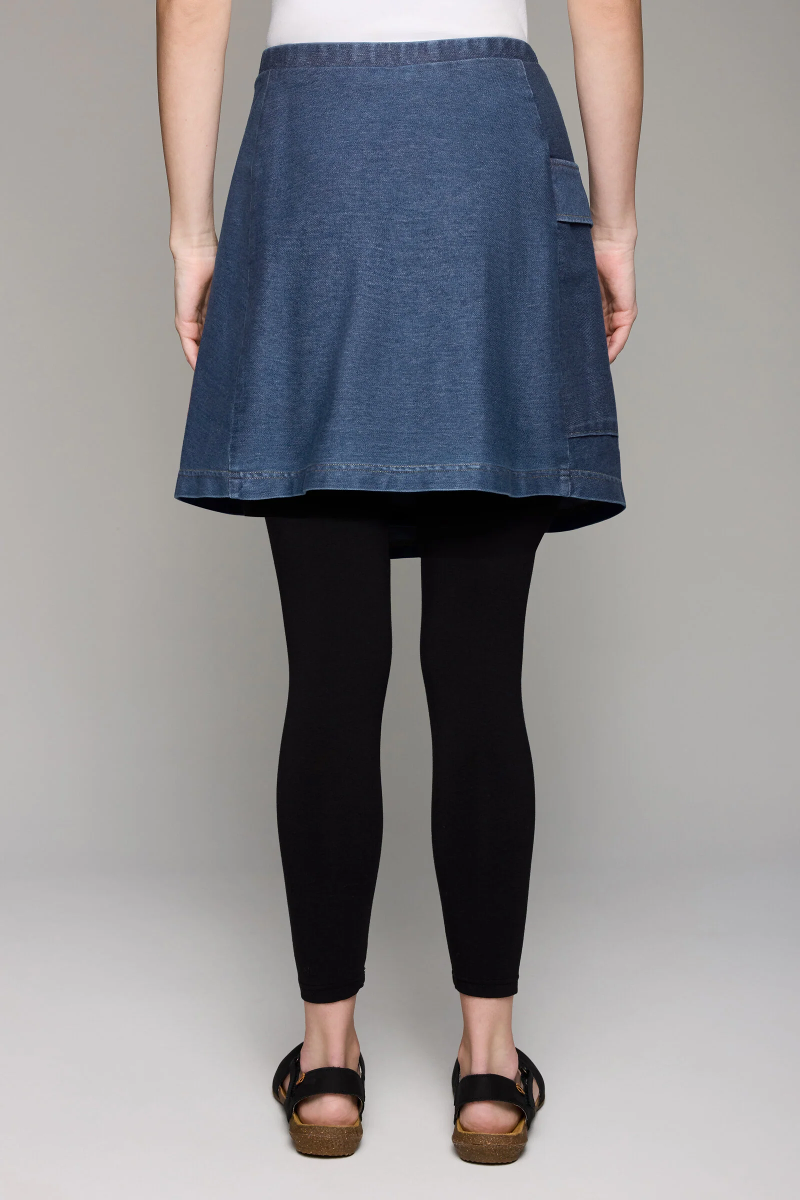 Dream Knit Denim Wrap Leggings - Indigo Wash - Image 4