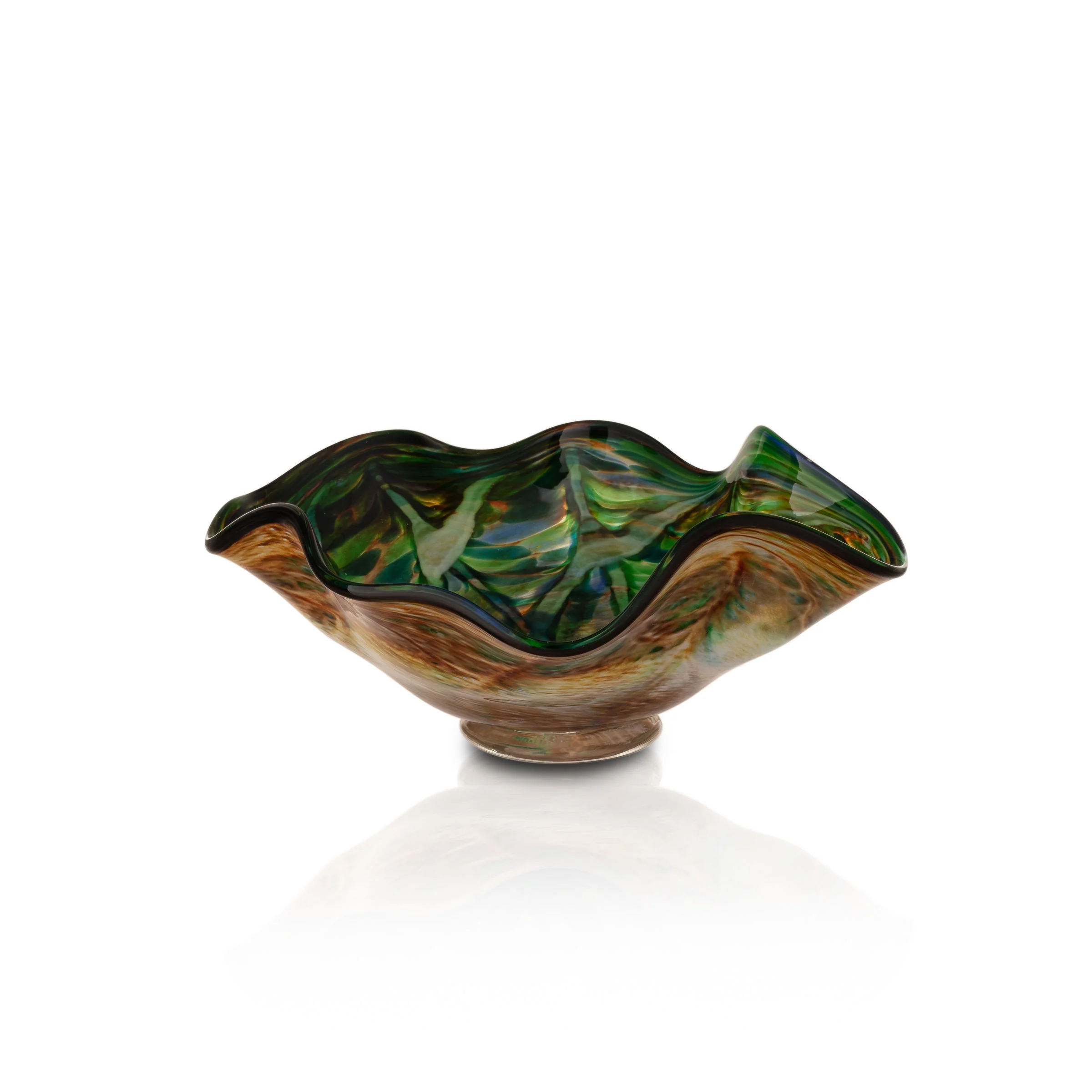 Earth Tone Teal Low Wave Bowl - Standard - Image 2