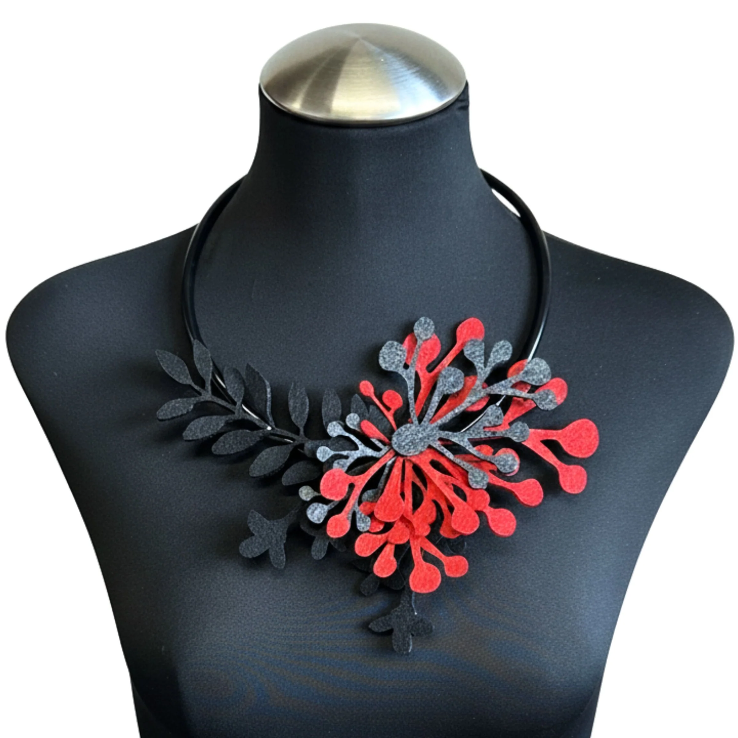 Eco Felt Layered Floral Necklace - Image 2