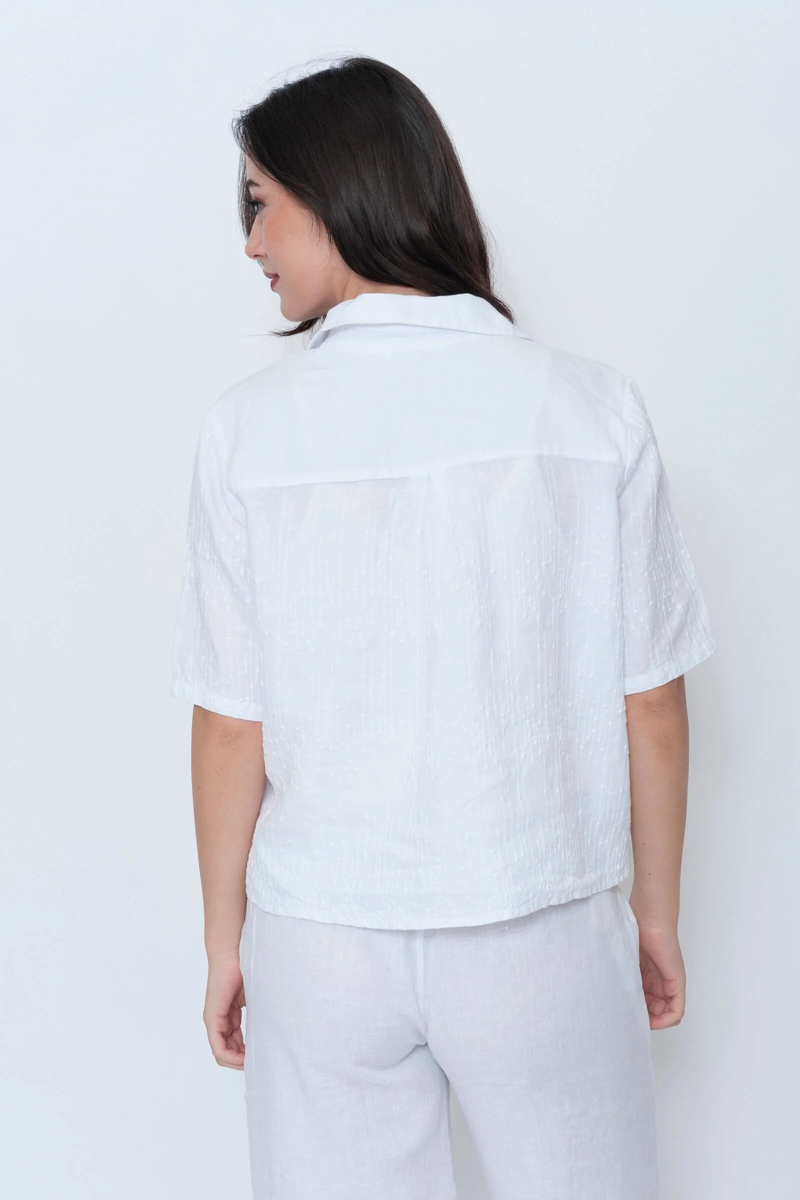 Embroidered Camp Shirt - White - Image 2
