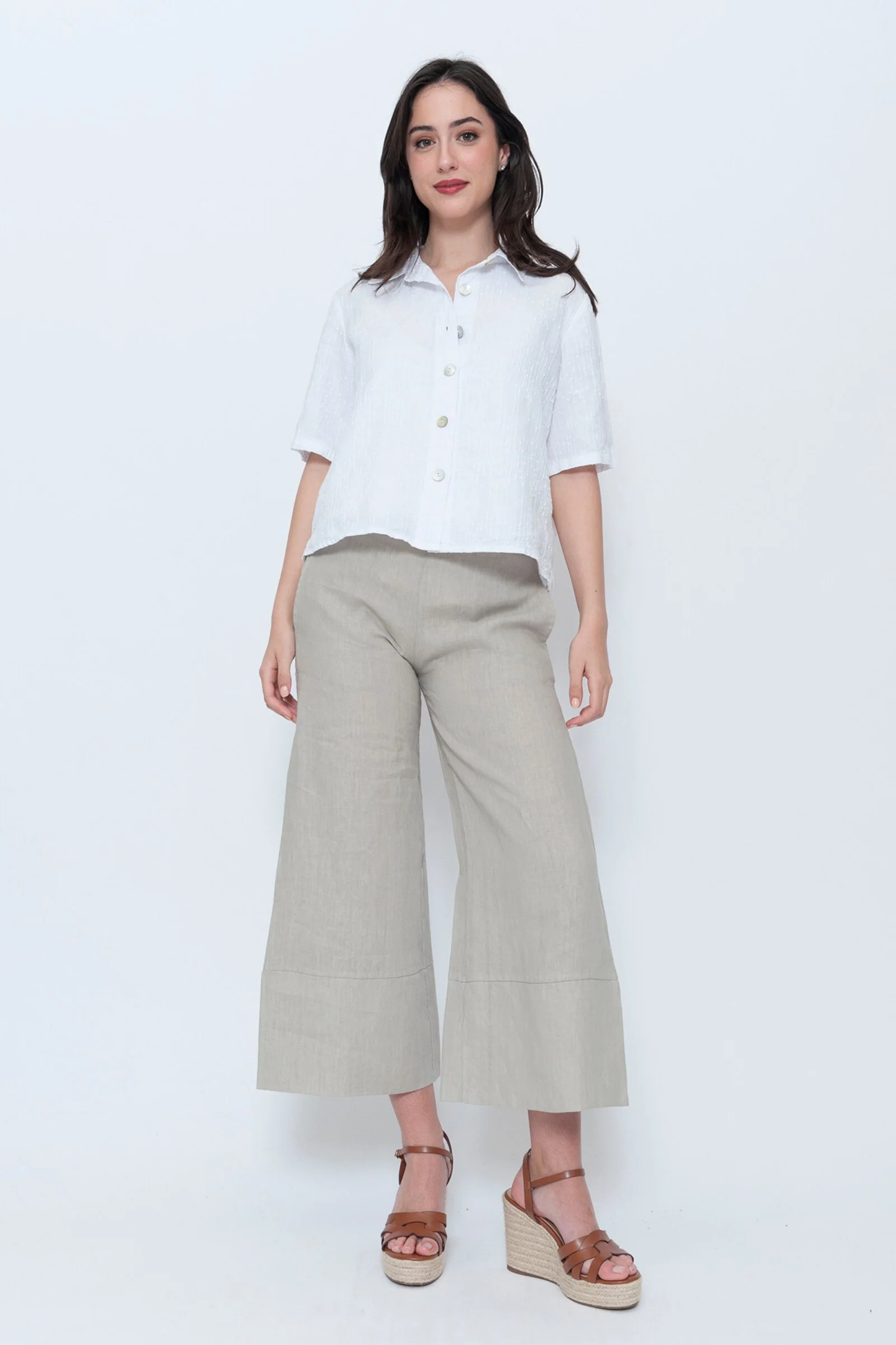 Embroidered Camp Shirt - White - Image 3