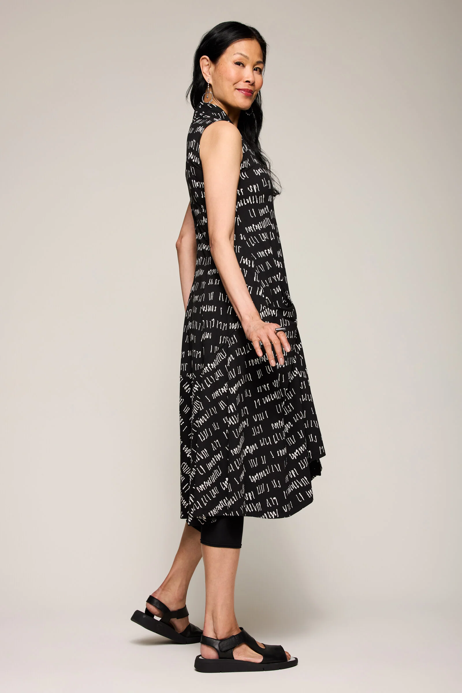 Emily Dress - Black Script Print - Image 2