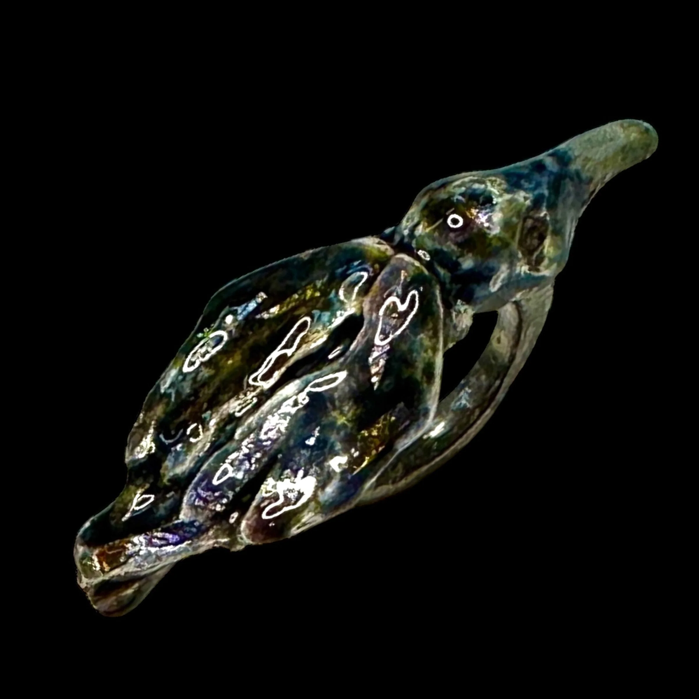 Enameled Ravin Talisman Statement Ring - Image 6