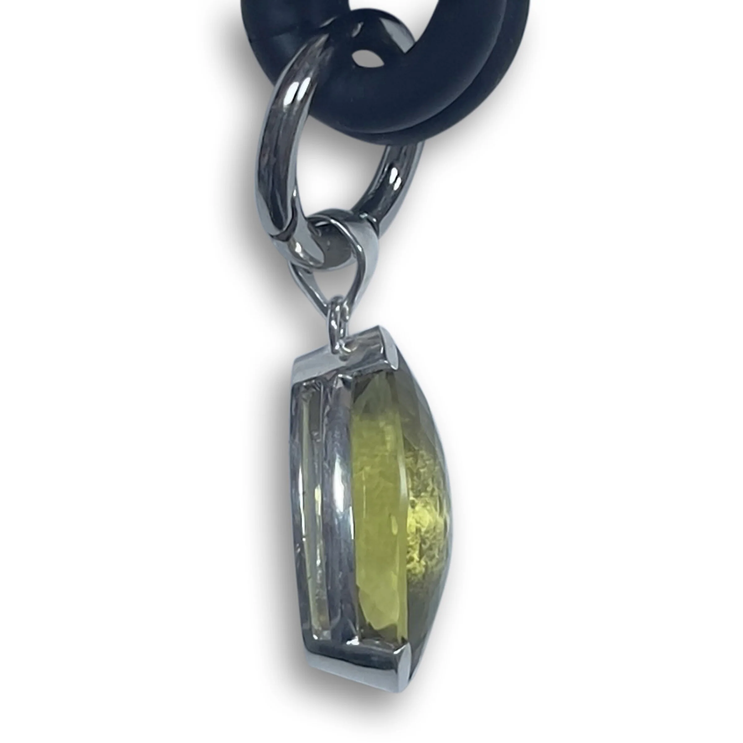 Eye-Shaped Lemon Topaz Drop Necklace - Image 3