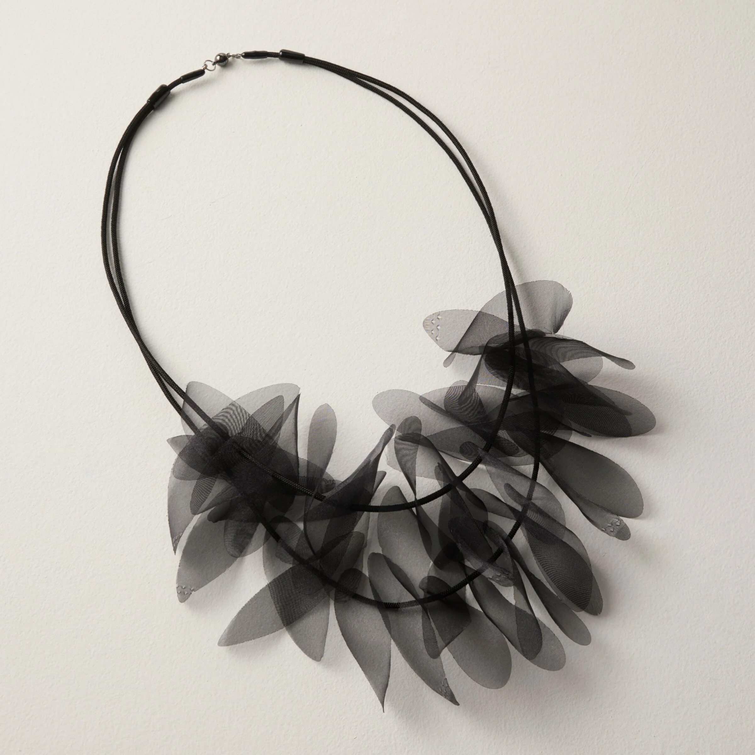 Featherlight Necklace - Black Organza