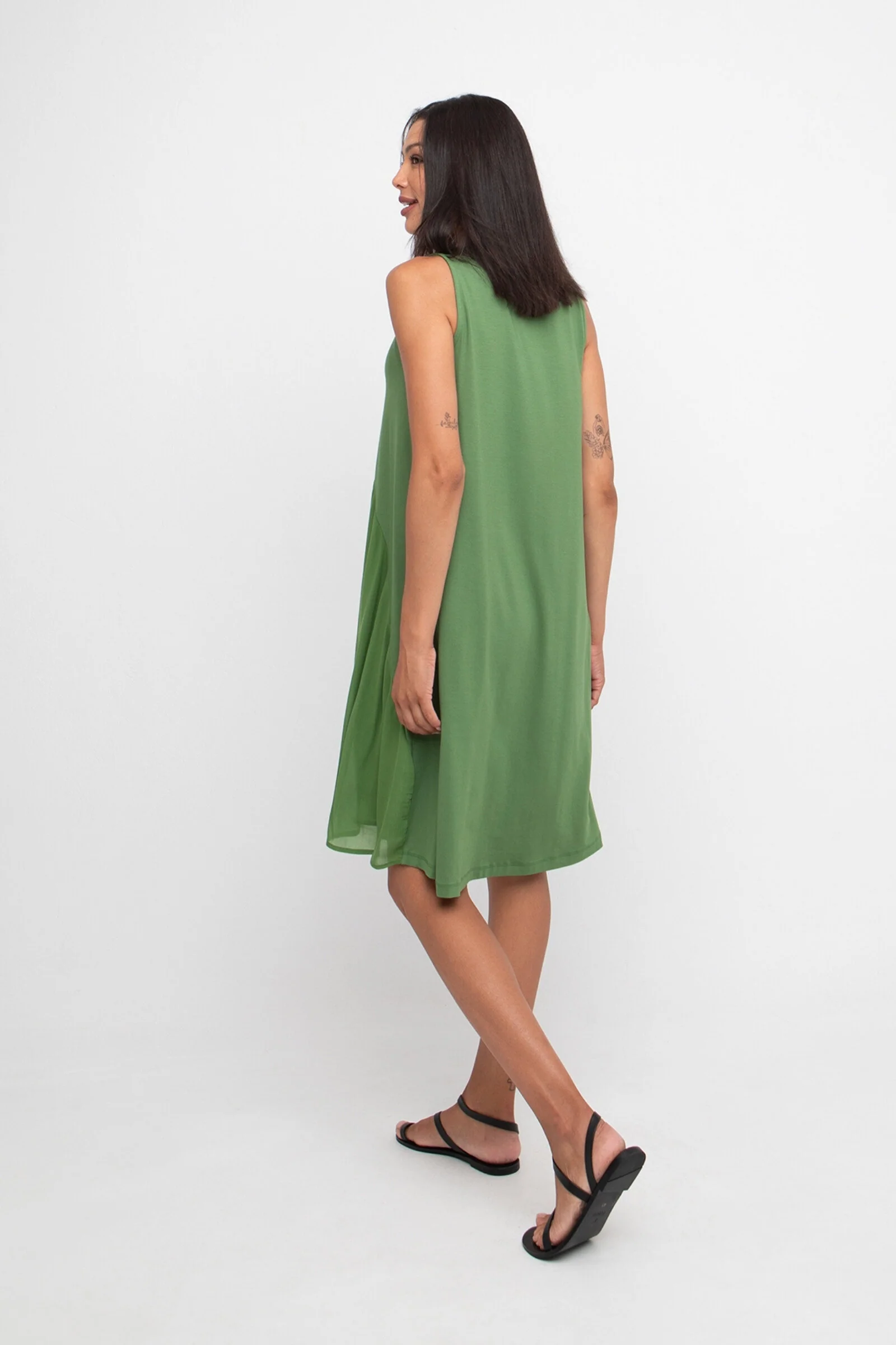 Fresco Swing Dress - Green - Image 3