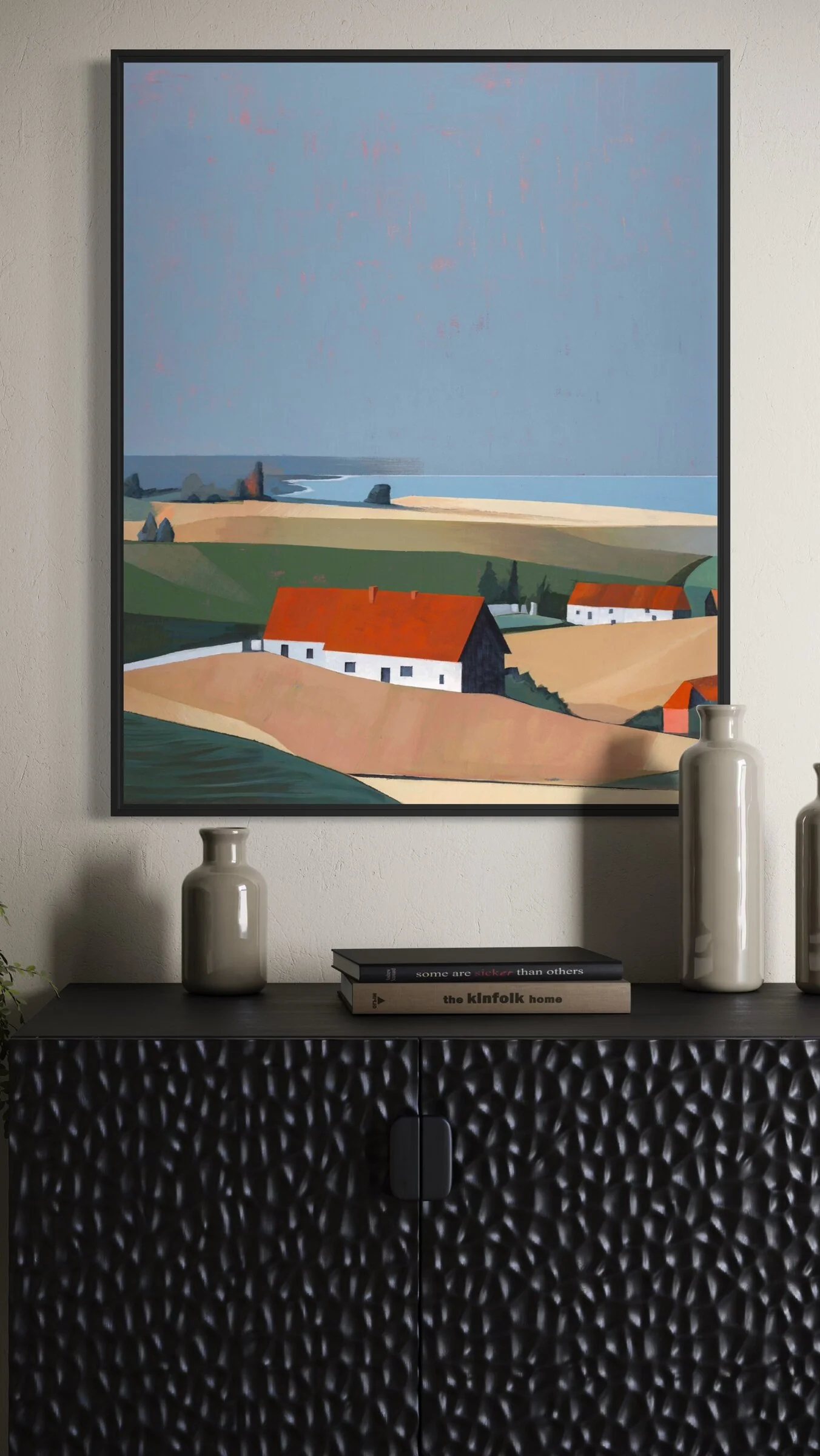 French Coastline with Wheat Fields - Image 3