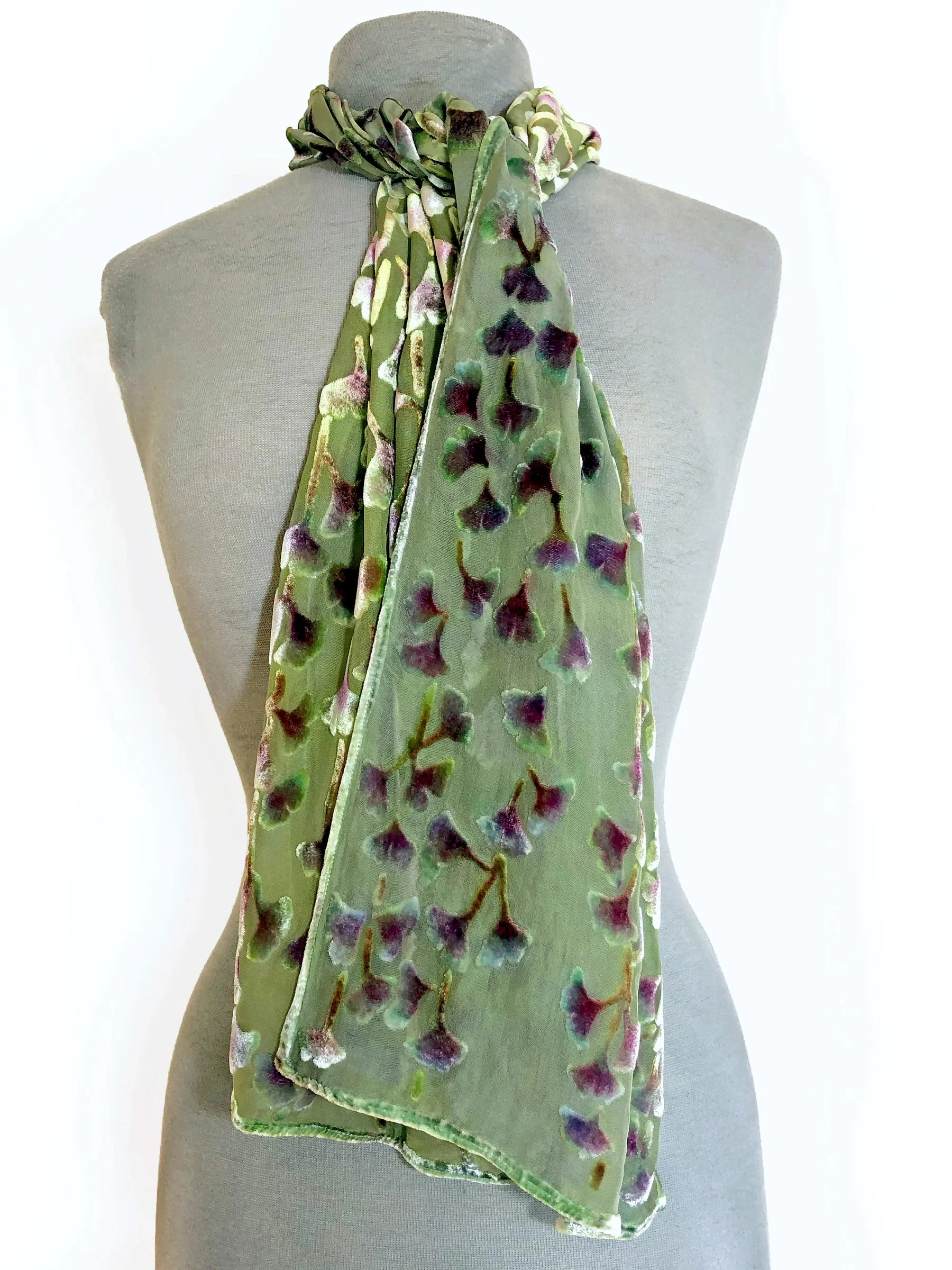 Gingko Leaf Scarf - Sage
