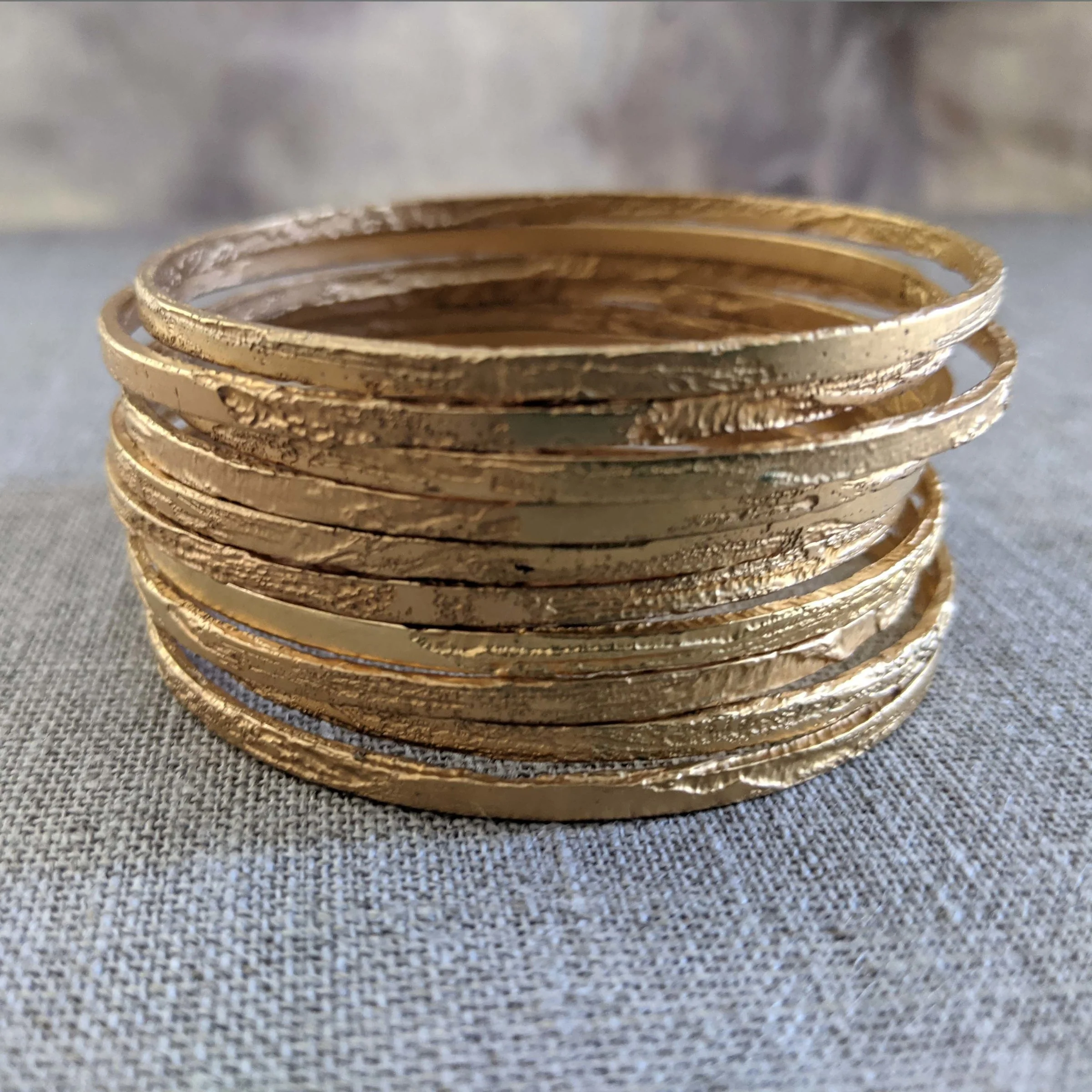 Alice Thin Hand Etched Bangle - Image 3