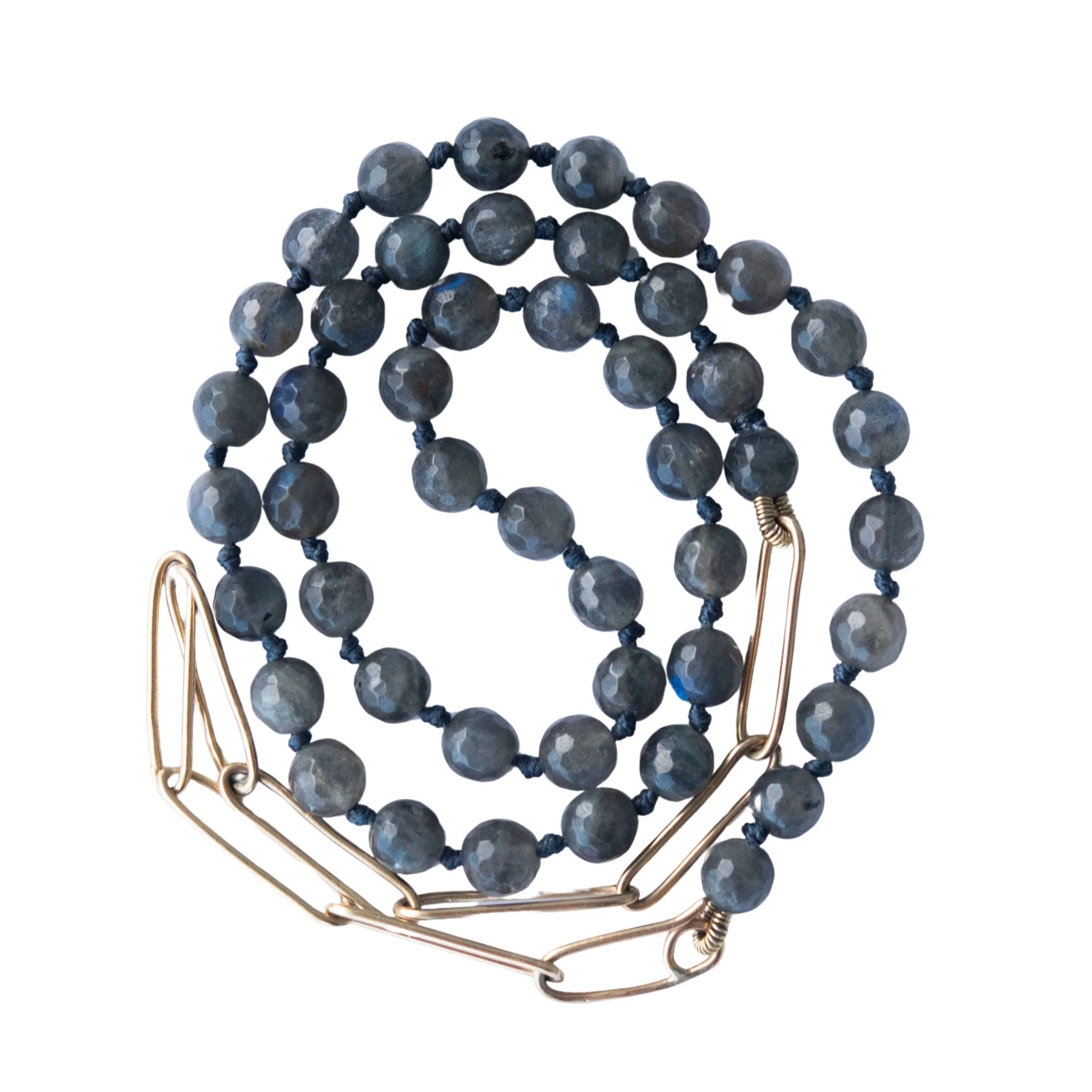 Gold Chain & Labradorite Necklace - Image 3