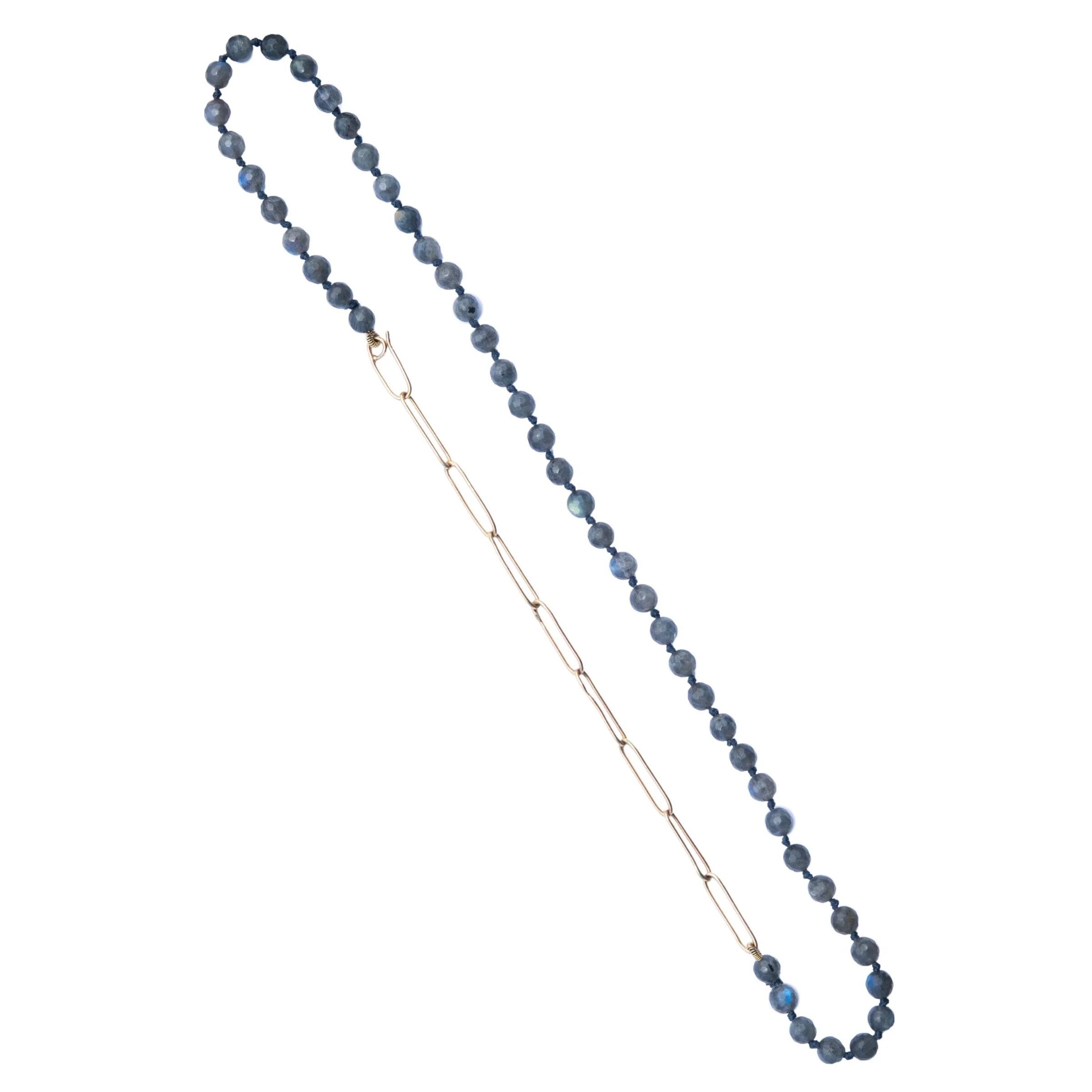 Gold Chain & Labradorite Necklace - Image 4