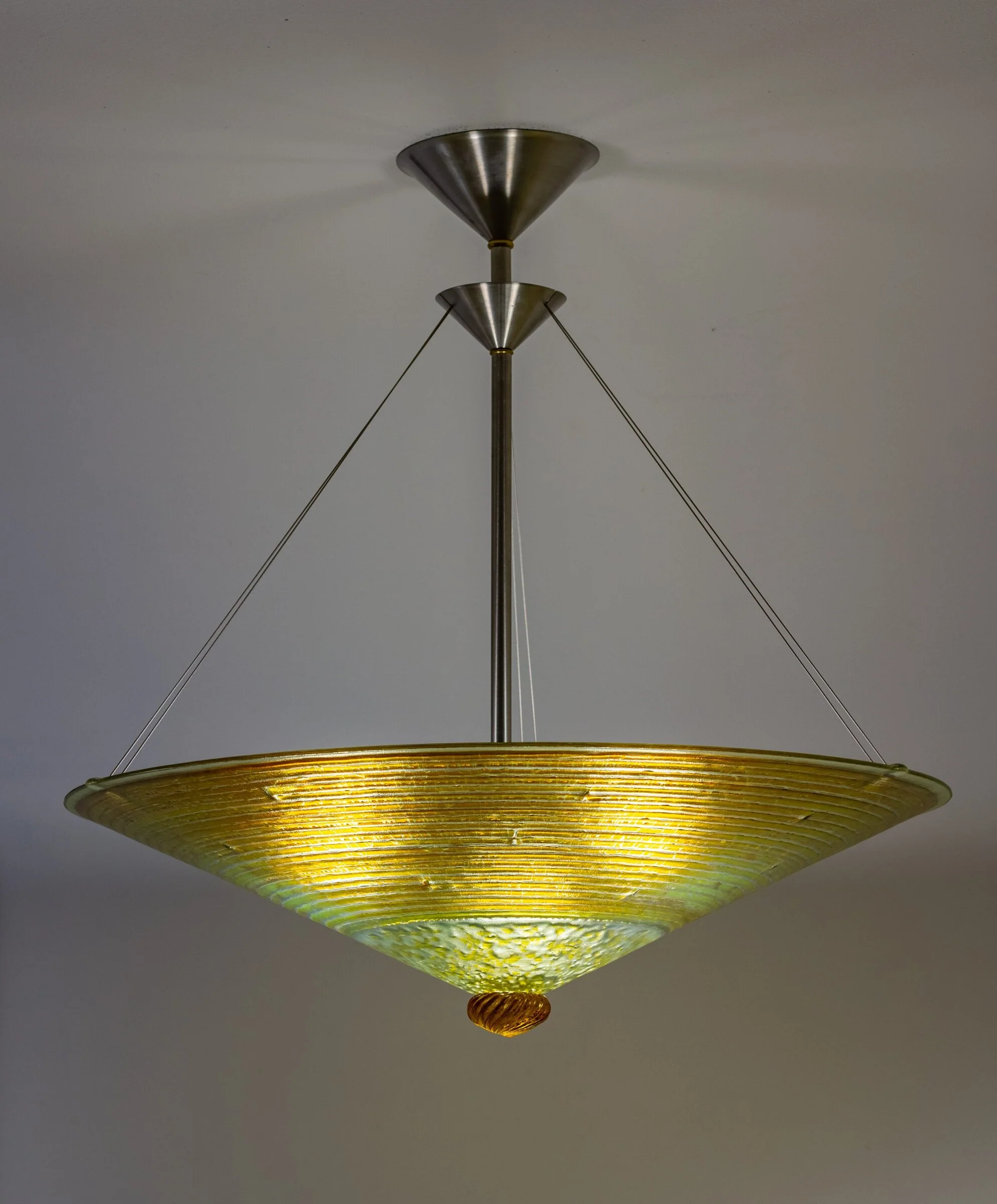 Gold Concentric Circle Glass Chandelier