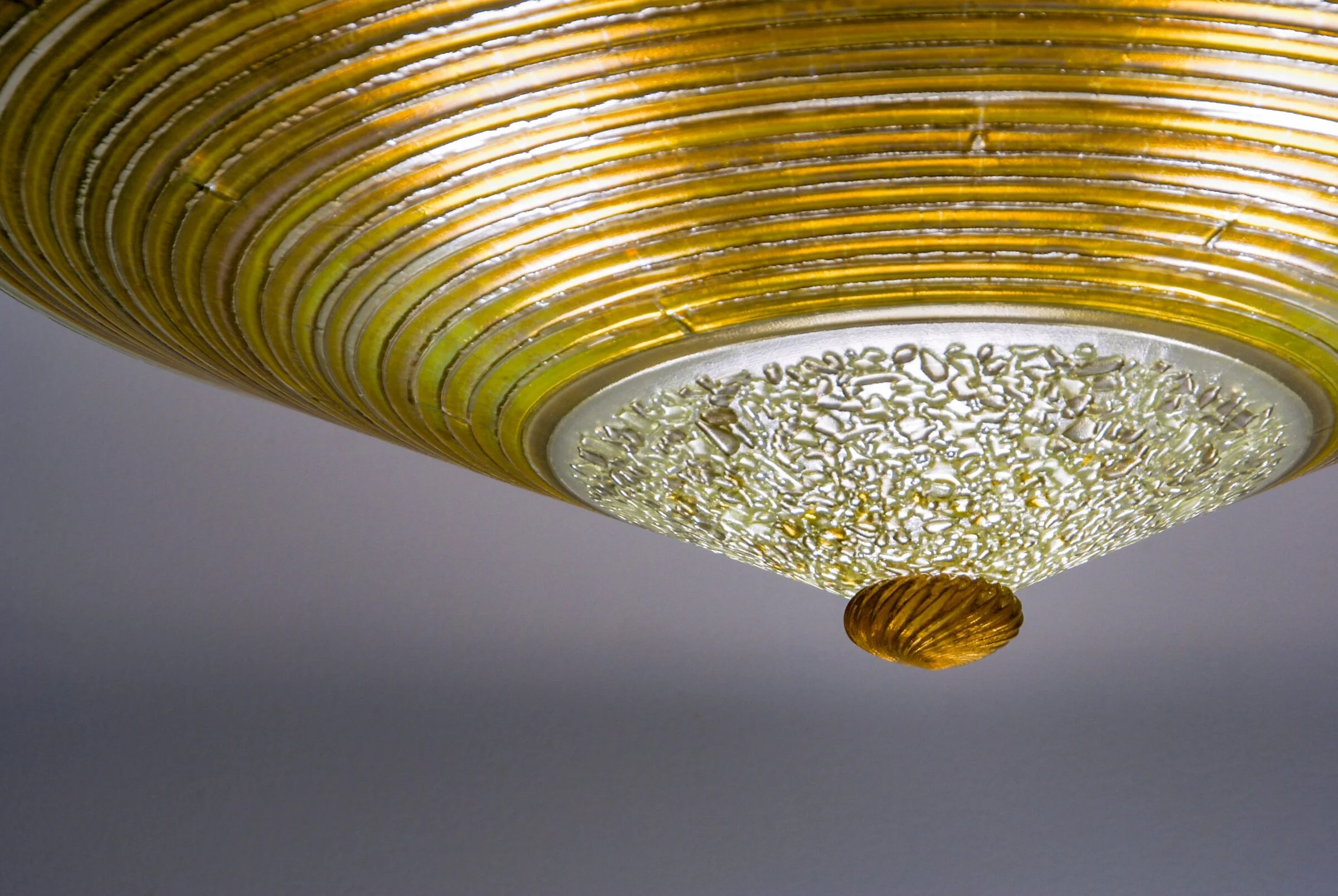 Gold Concentric Circle Glass Chandelier - Image 2