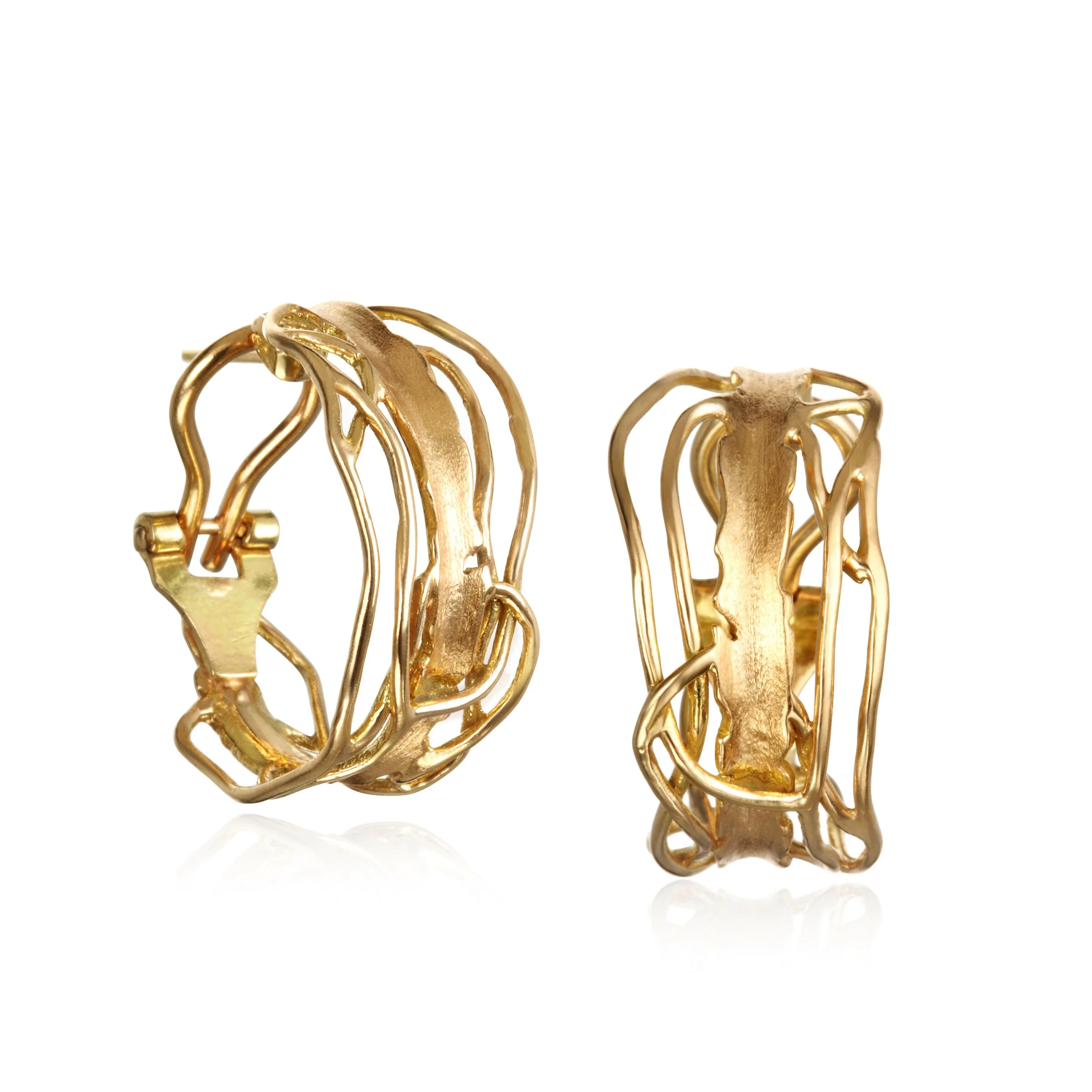 Medium Gold Edge Hoop Earrings