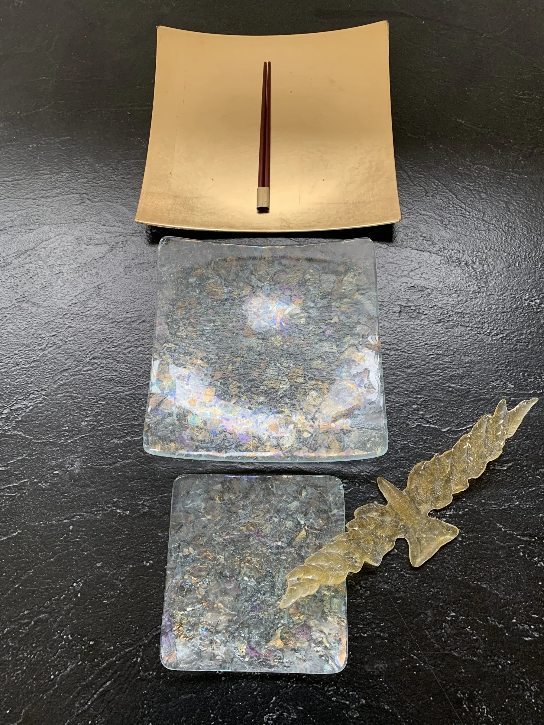 Gold Glass Bird Crystal Place Setting - Image 2