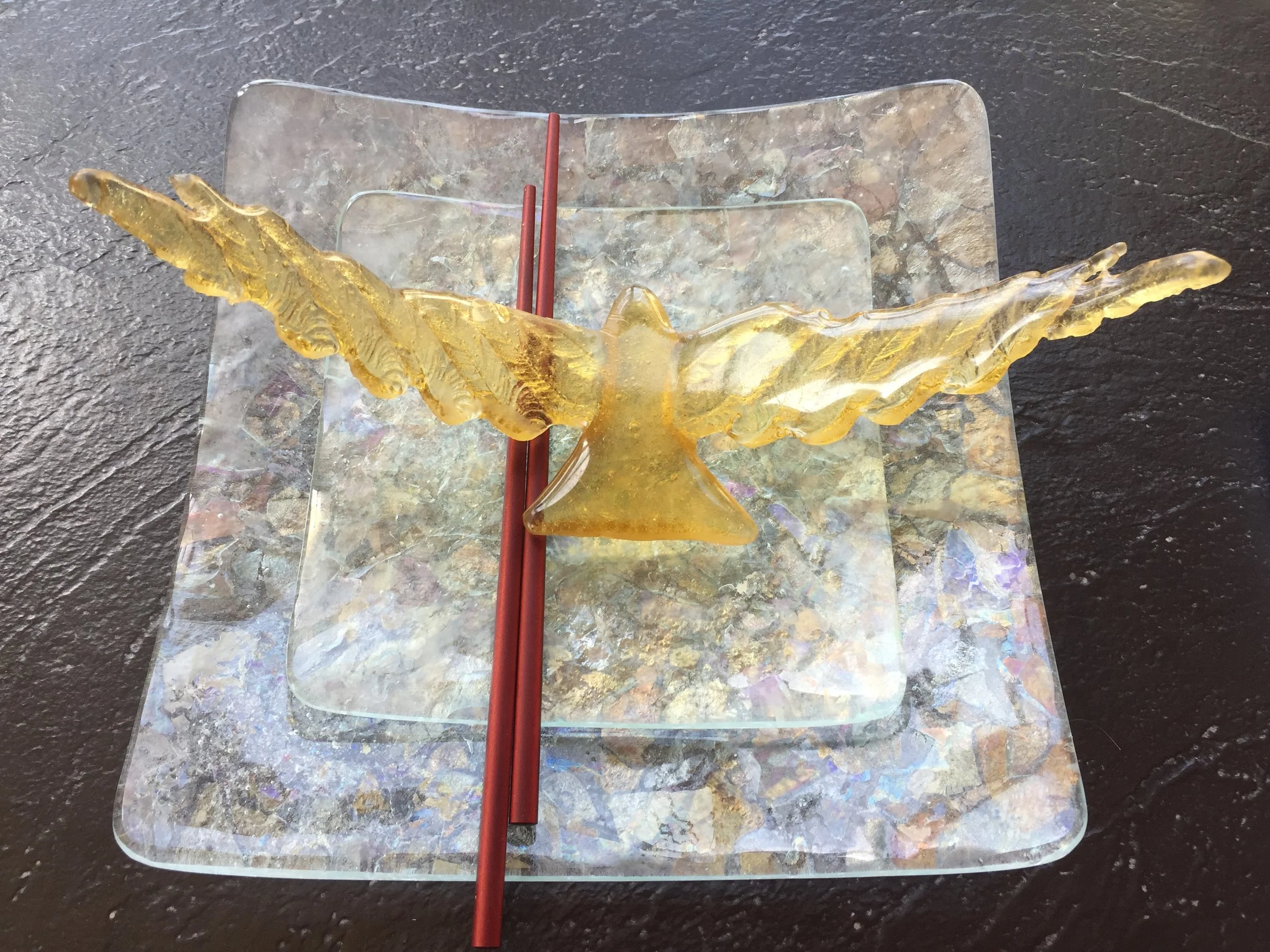Gold Glass Bird Crystal Place Setting - Image 3