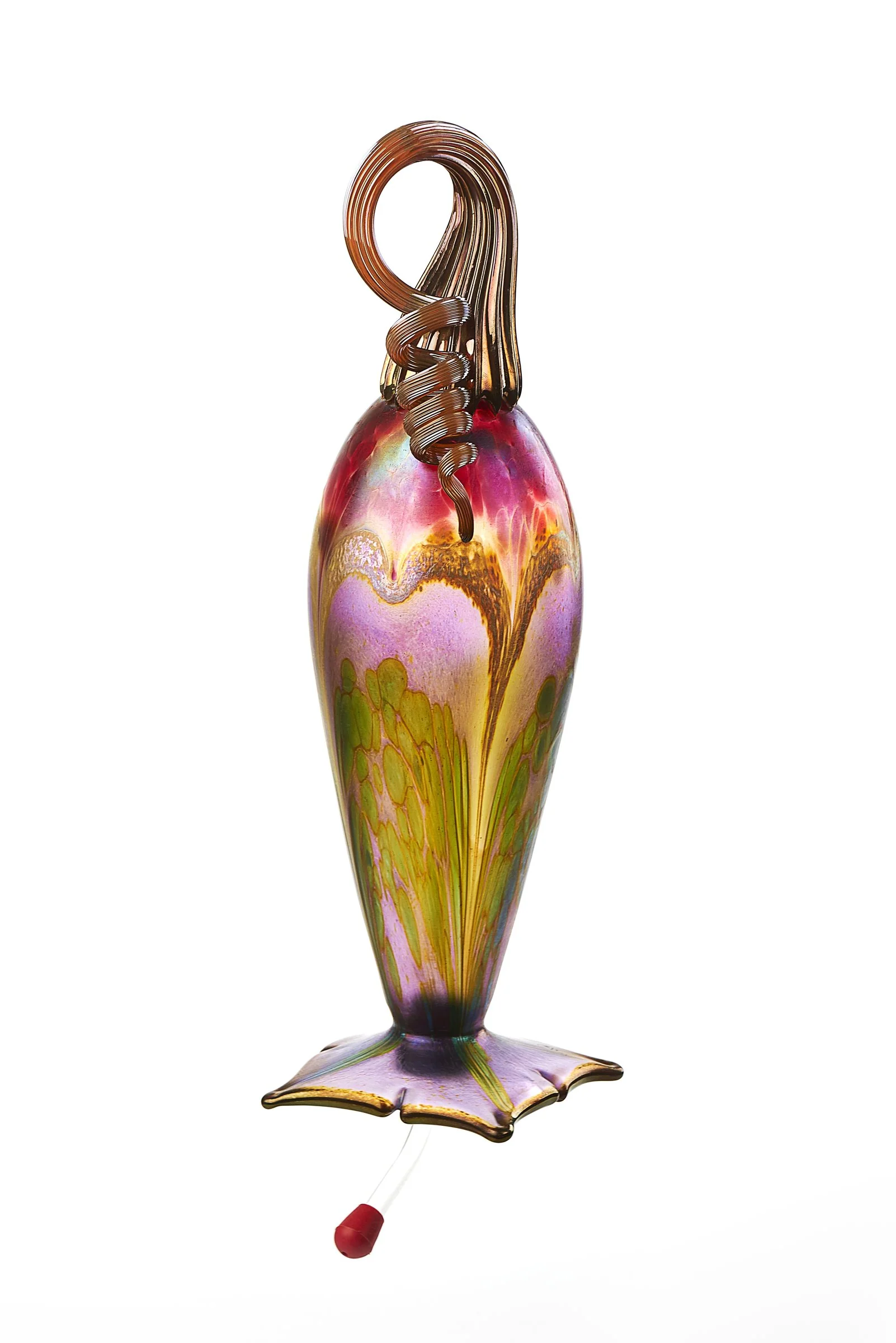 Gold Ruby Top Amethyst Hummingbird Feeder