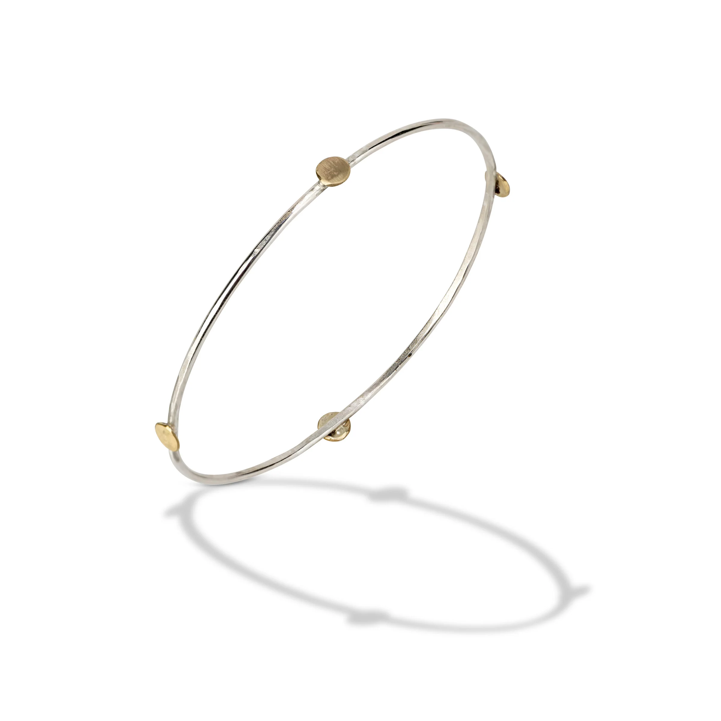 Four Dot Bangle - Bright Silver