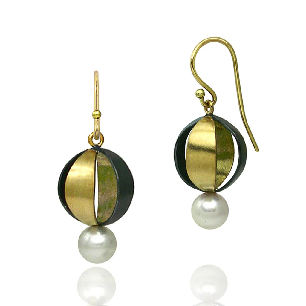 Moiré Spherical Earrings - Image 2