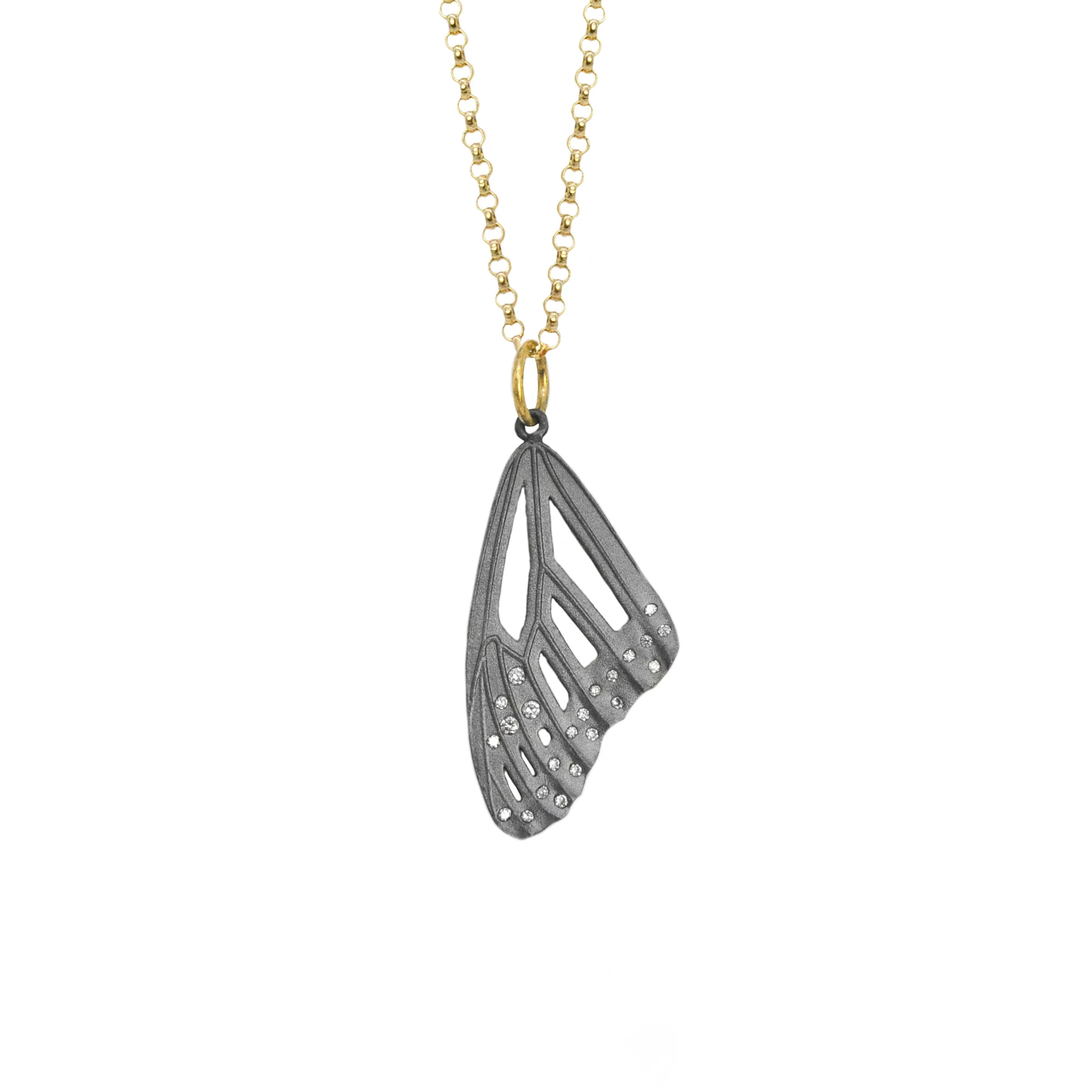 Skeletal Monarch Top Wing Necklace