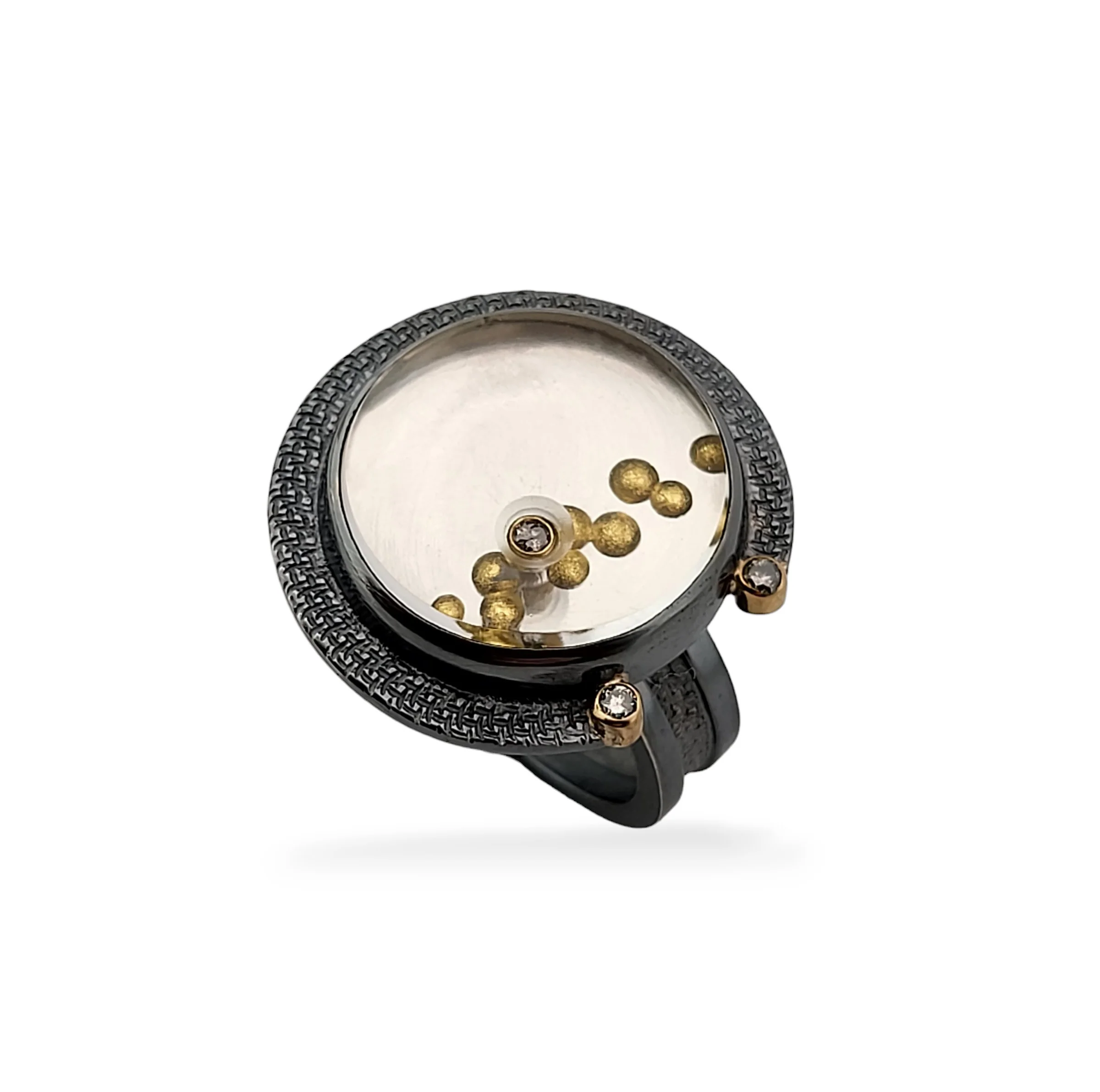 Gold Bubble & Diamond Ring - Image 2
