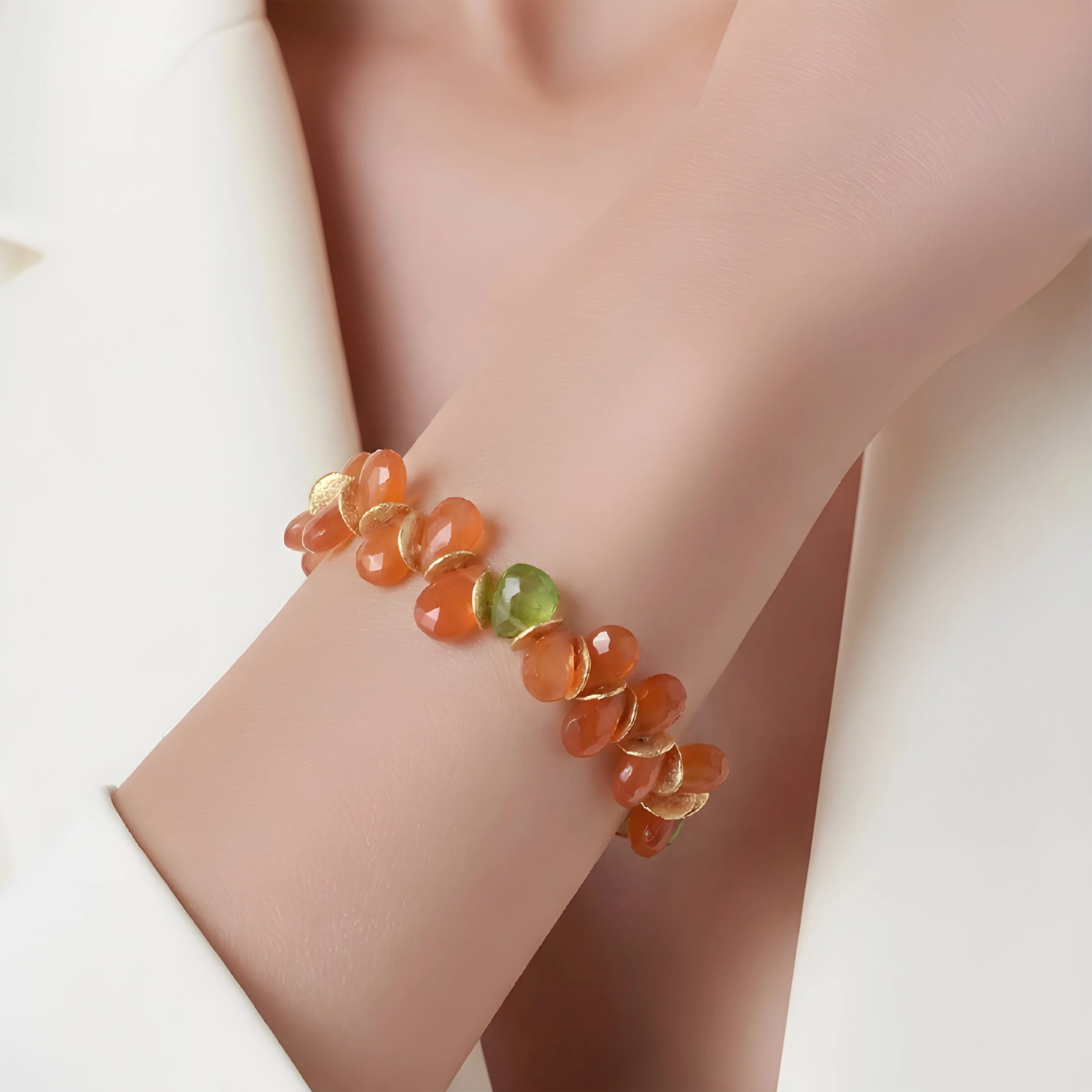 Carnelian & Peridot Signature Bracelet - Carnelian & Peridot - Image 2